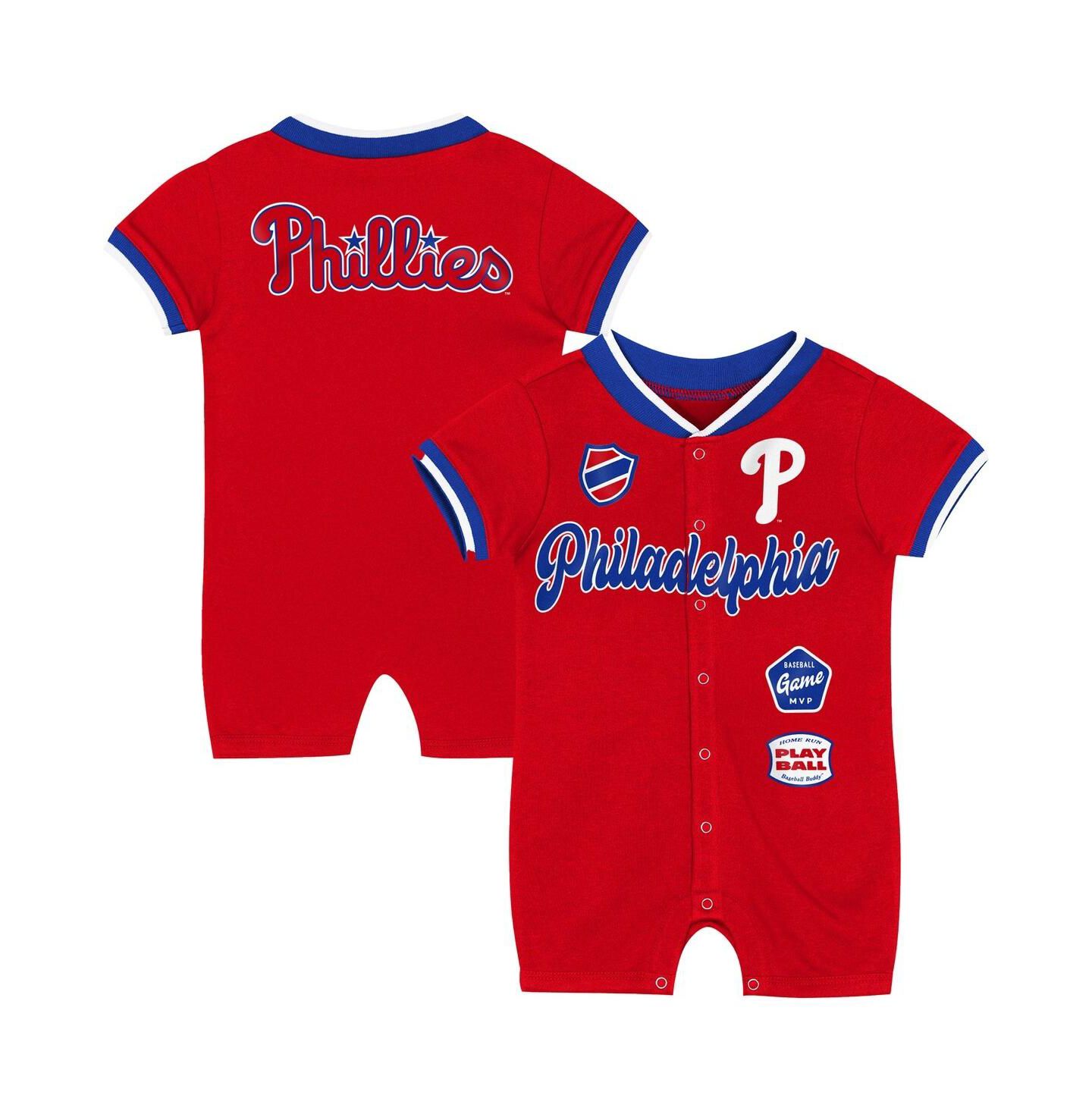 Комбинезон Outerstuff Red Philadelphia Phillies Pinch Coverall для малышей — фото 1