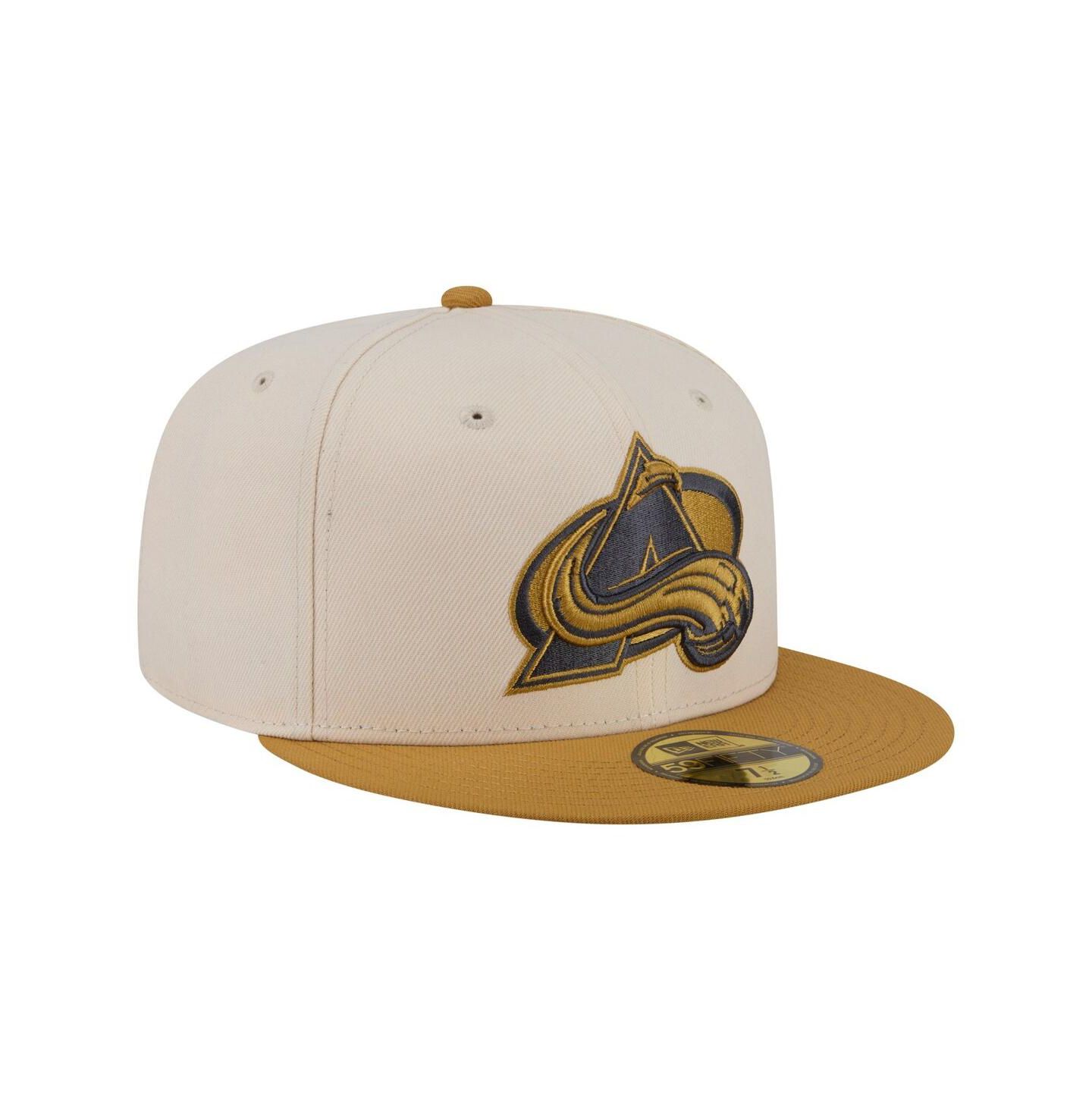 Мужская кепка New Era Cream/Tan Colorado Avalanche Colorpack Two-Tone 59FIFTY Fitted Hat — фото 3