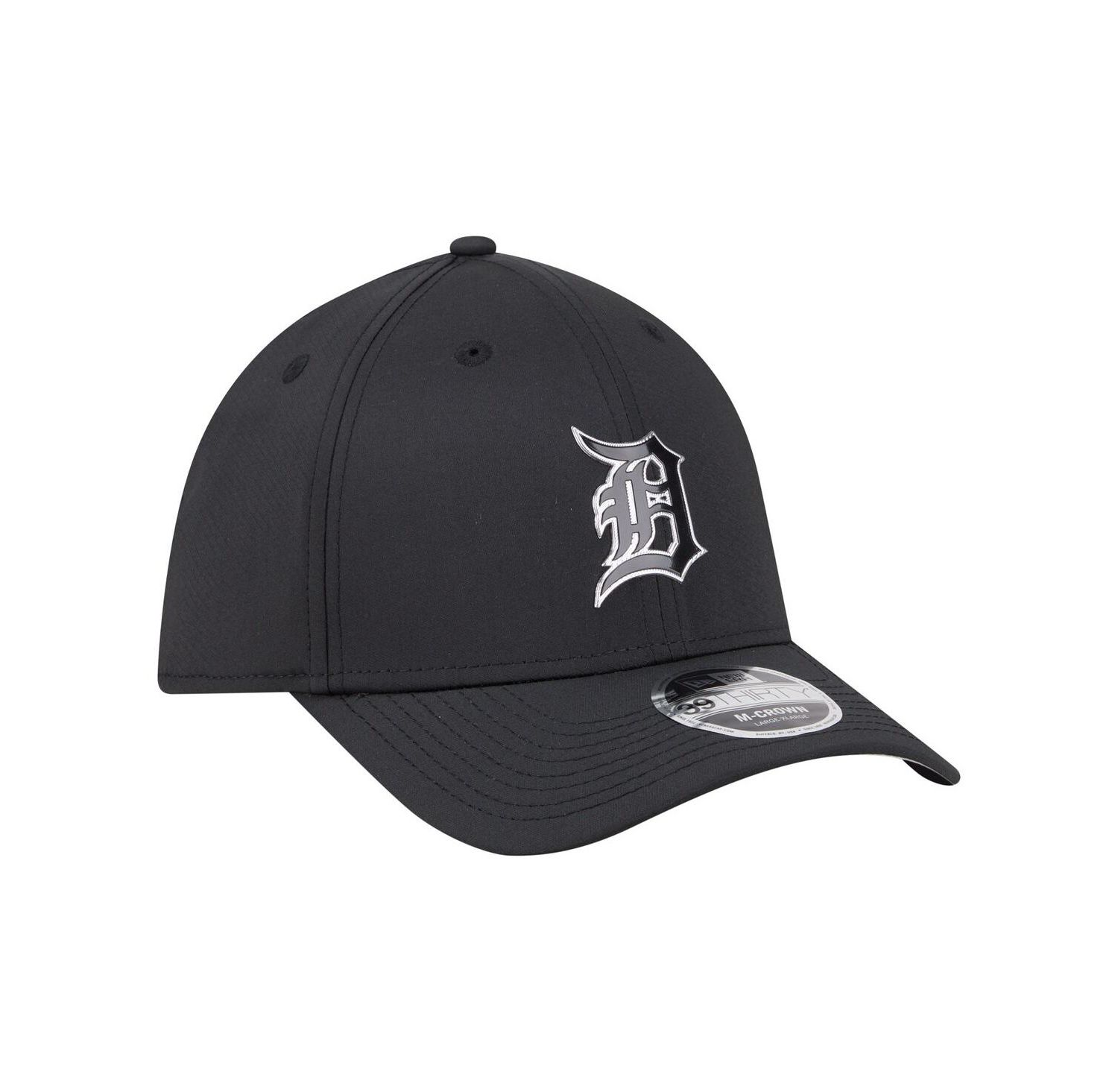 Men's Black Detroit Tigers Metallic 39THIRTY M-Crown Flex Hat