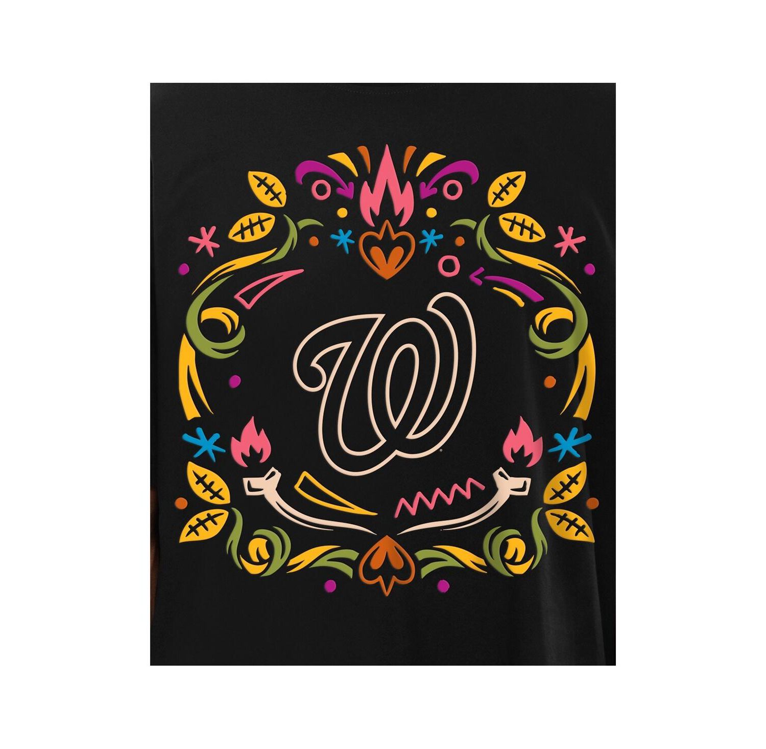 Men's Black Washington Nationals Día De Los Muertos T-Shirt