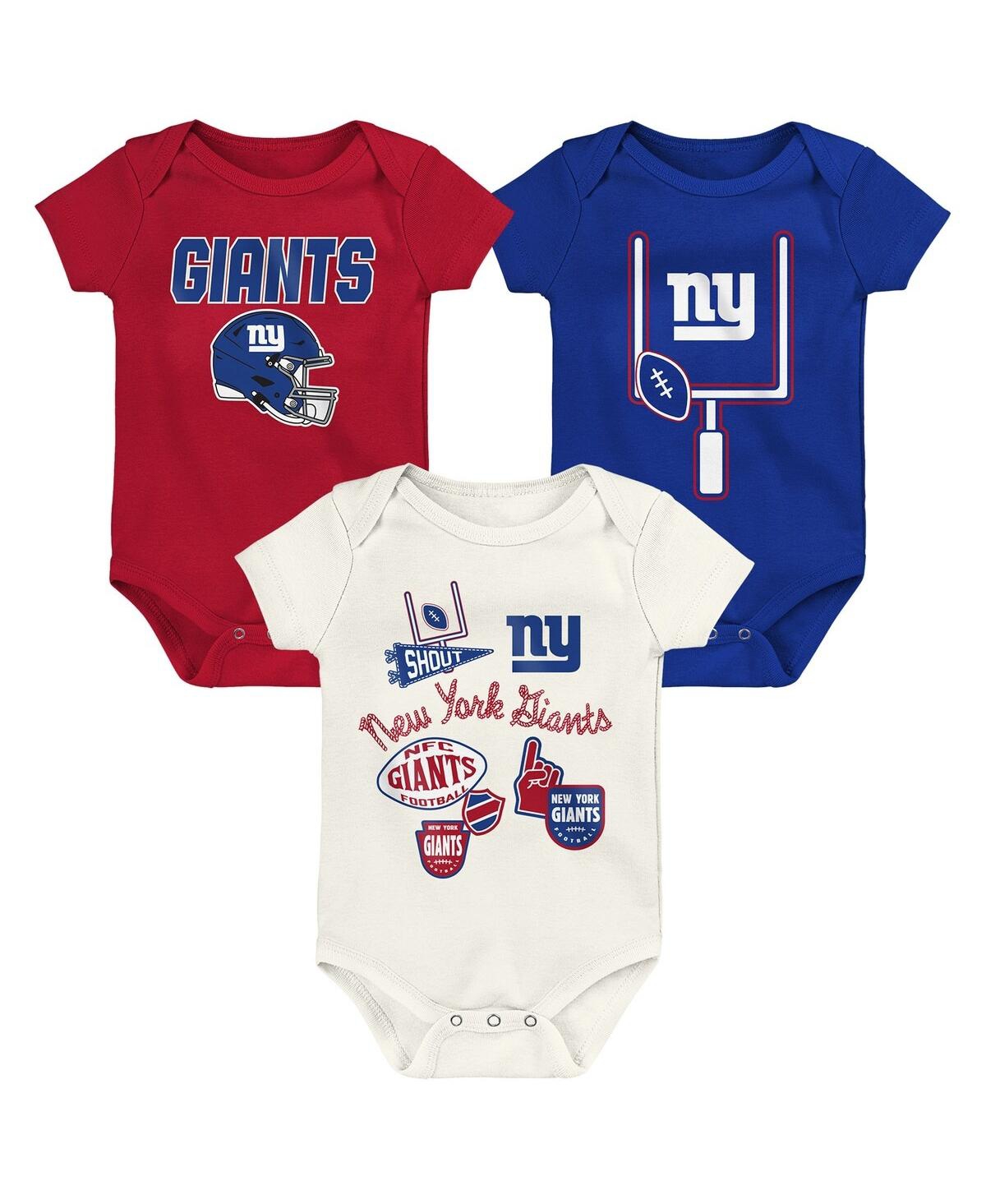 Outerstuff Baby Boys And Girls 3-pack New York Giants Littlest Player Bodysuit Set In Multi