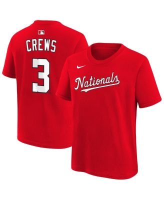 Big Boys and Girls Dylan Crews Red Washington Nationals Name & Number T-Shirt