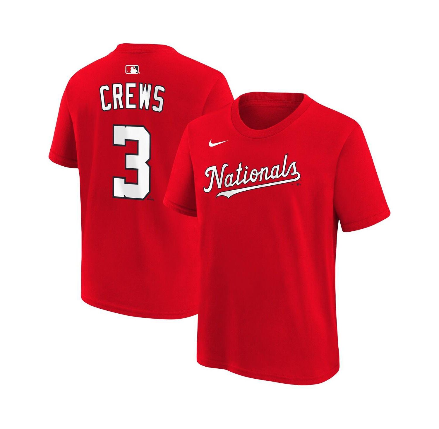 Big Boys and Girls Dylan Crews Red Washington Nationals Name & Number T-Shirt