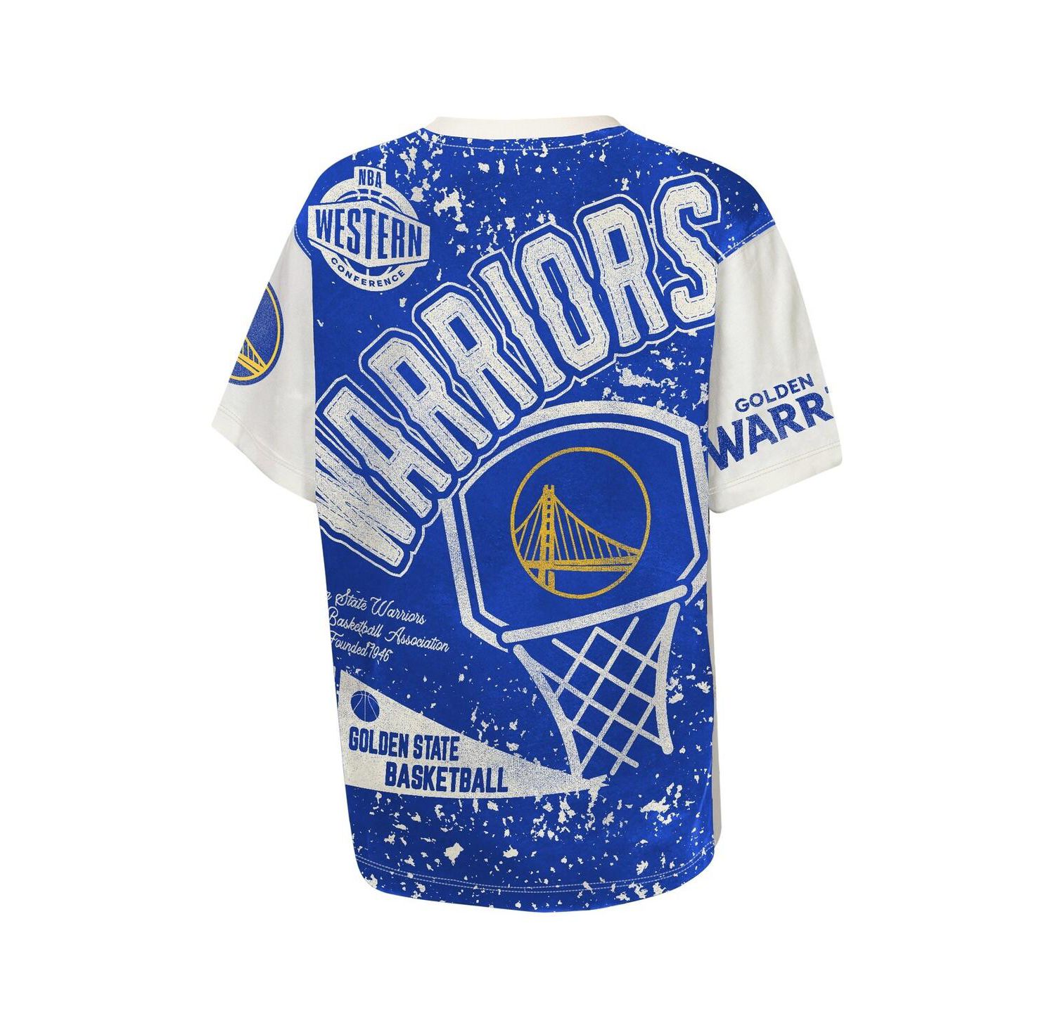 Big Boys and Girls White Golden State Warriors Top Player All-Over-Print T-Shirt