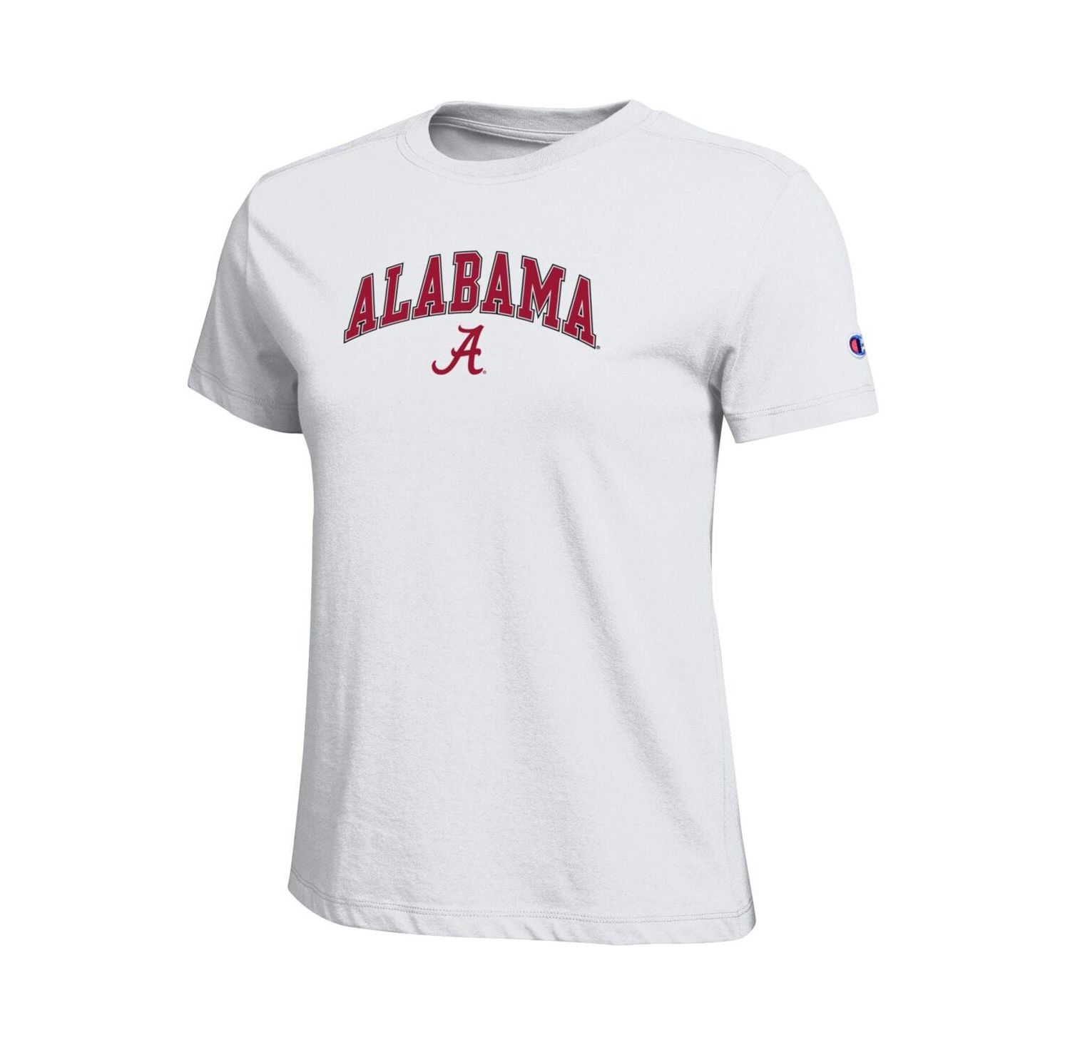 Women's White Alabama Crimson Tide Arched Over Logo T-Shirt