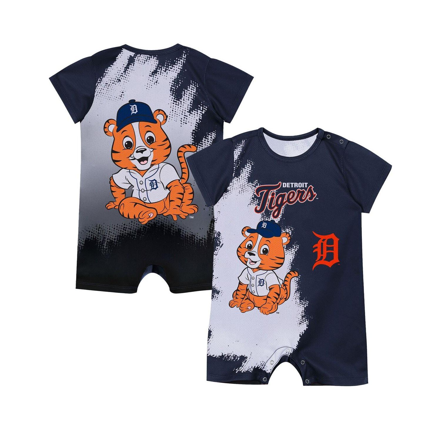 Baby Boys and Girls Navy Detroit Tigers Baby Mascot Bodysuit