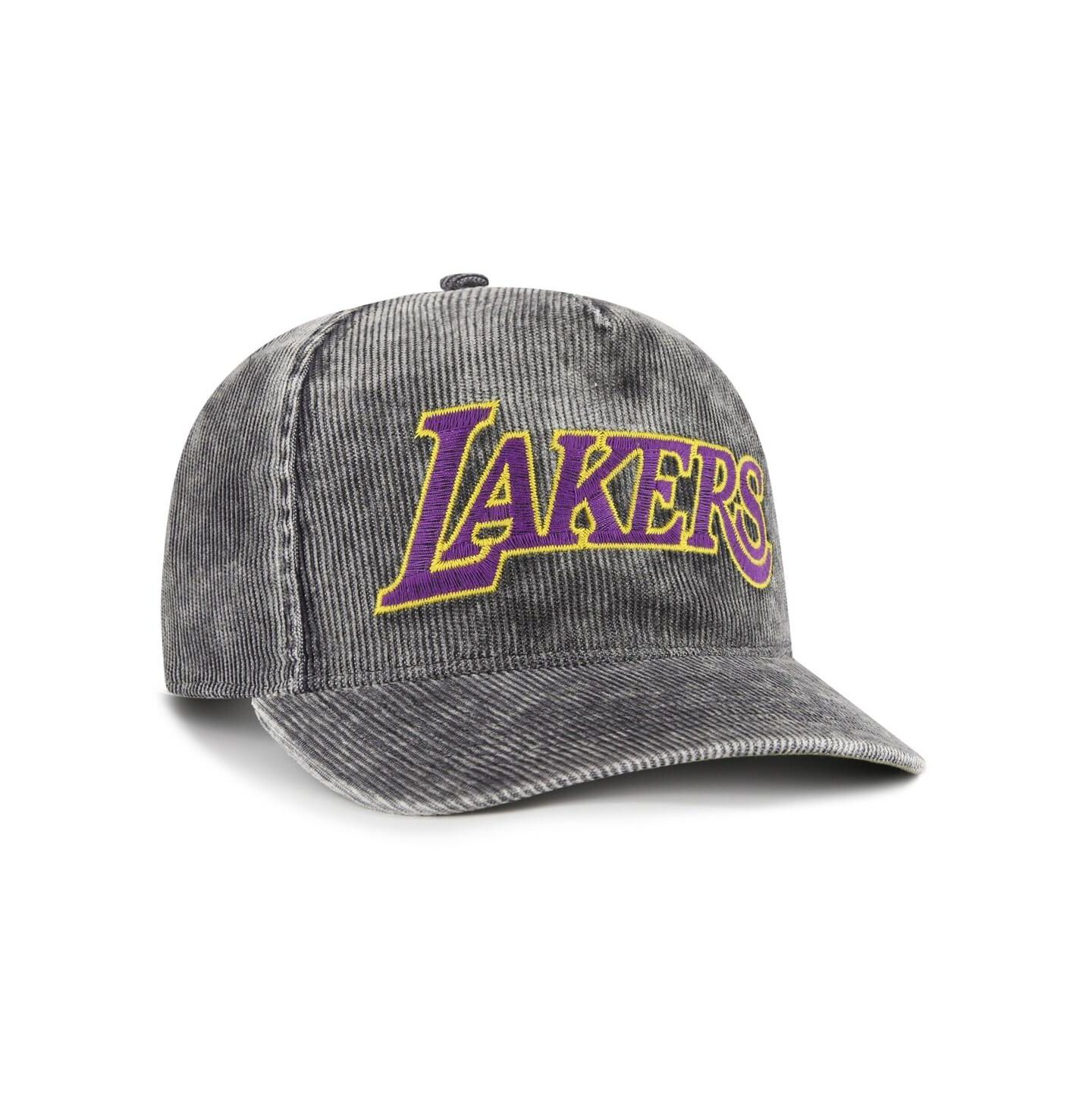 Мужской головной убор '47 Brand Charcoal Los Angeles Lakers Reclaim Snow Wash Corduroy Adjustable Hitch Hat — фото 2