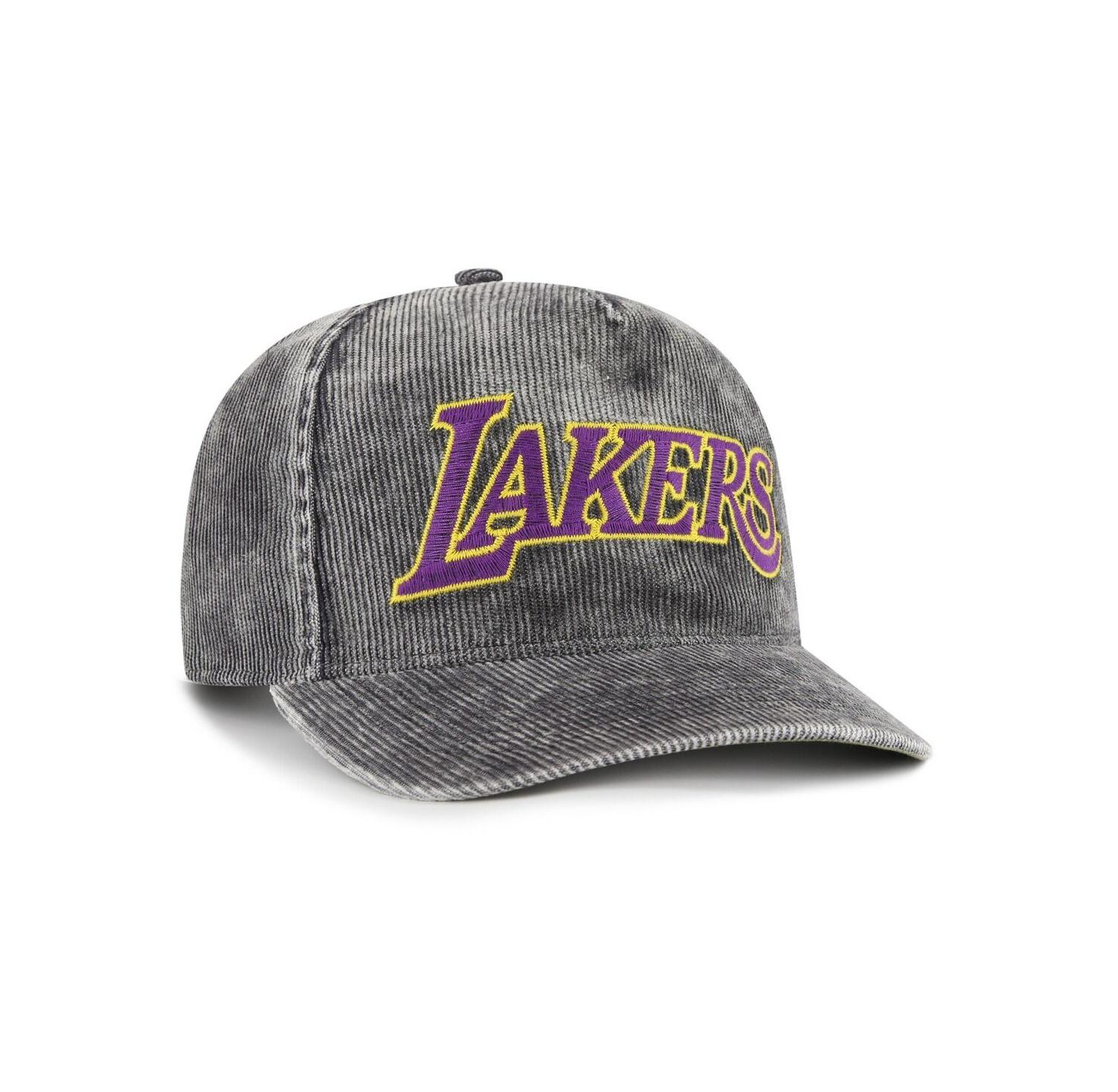 Men's Charcoal Los Angeles Lakers Reclaim Snow Wash Corduroy Adjustable Hitch Hat