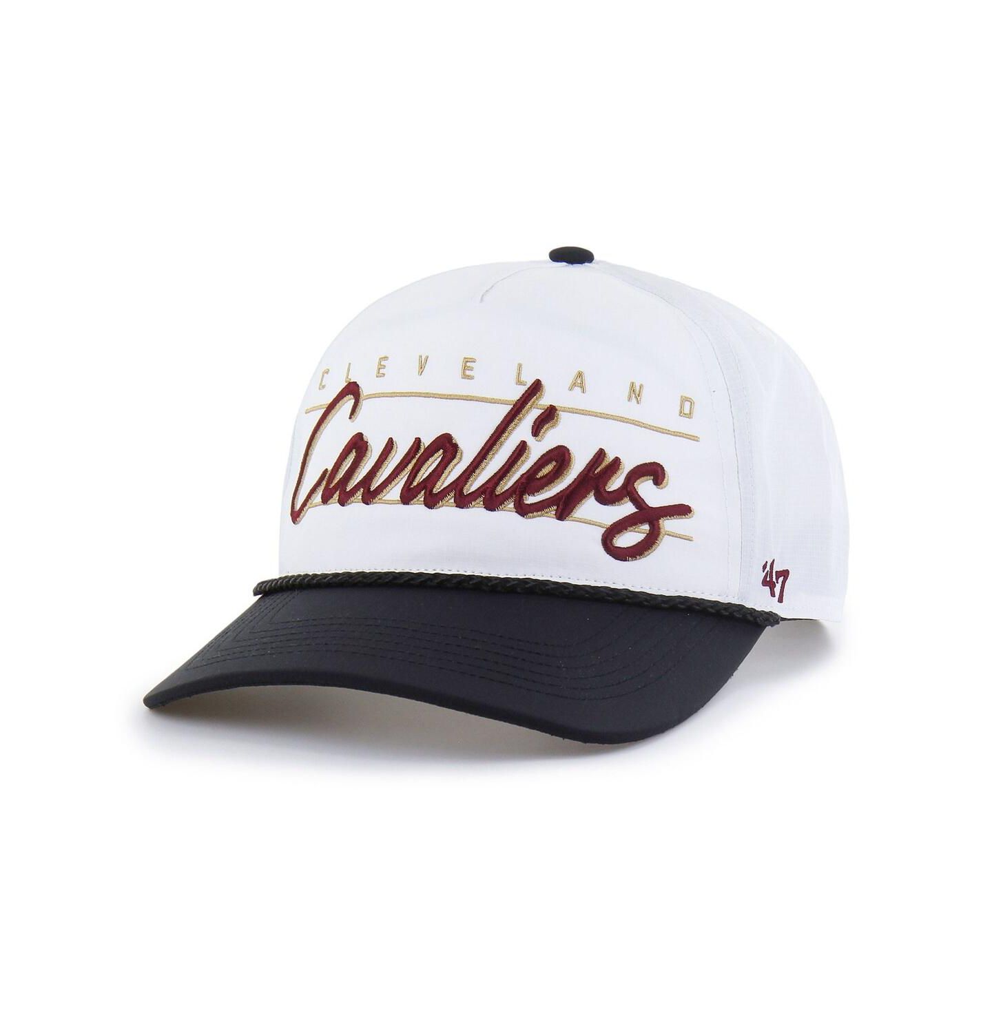 Мужская кепка '47 Brand White Cleveland Cavaliers Brrr° Condor Two-Tone Hitch Rope Adjustable Hat — фото 1