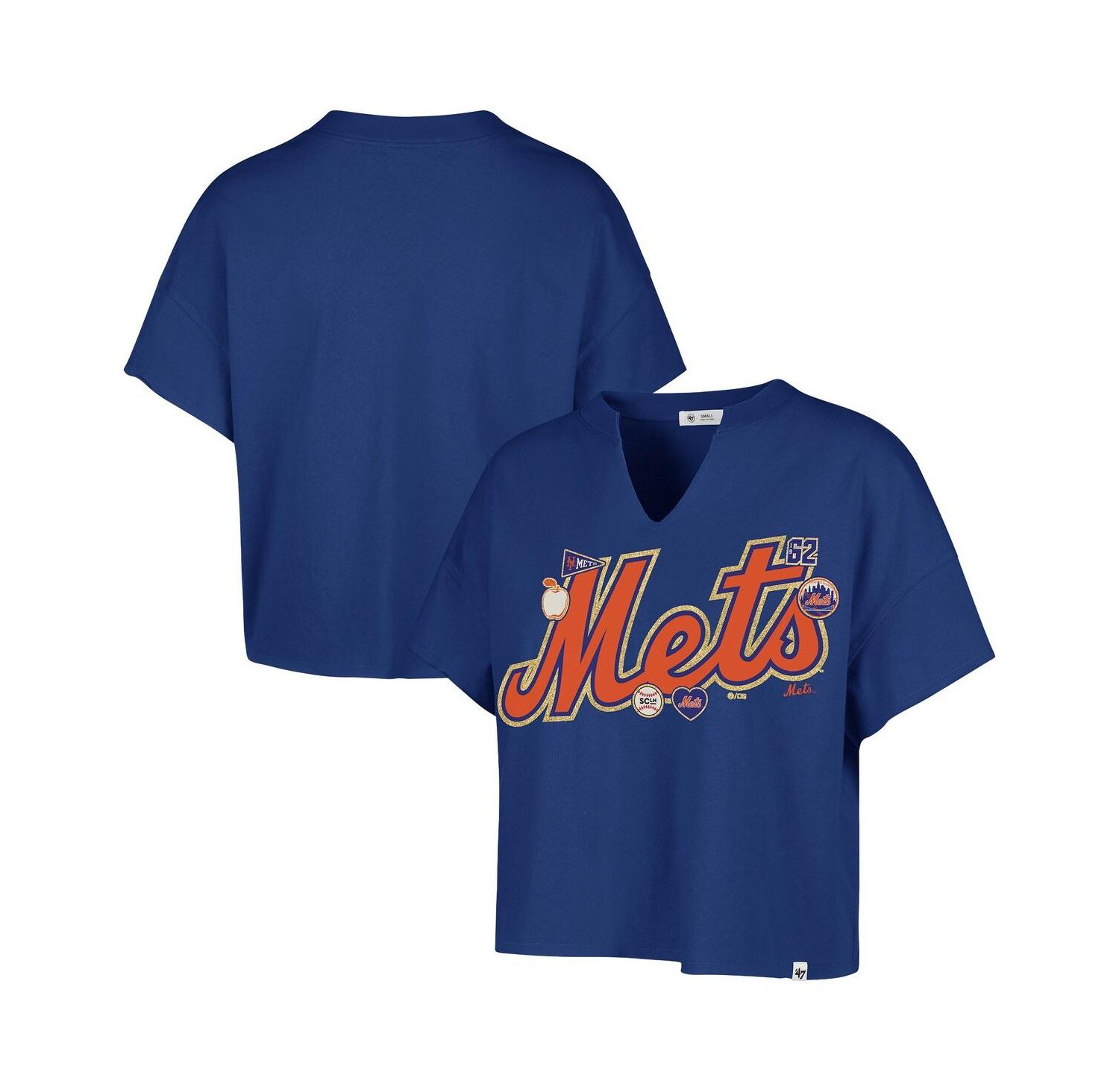 Stoney Clover Lane X Women's Royal New York Mets Oversized Notch Neck T-Shirt