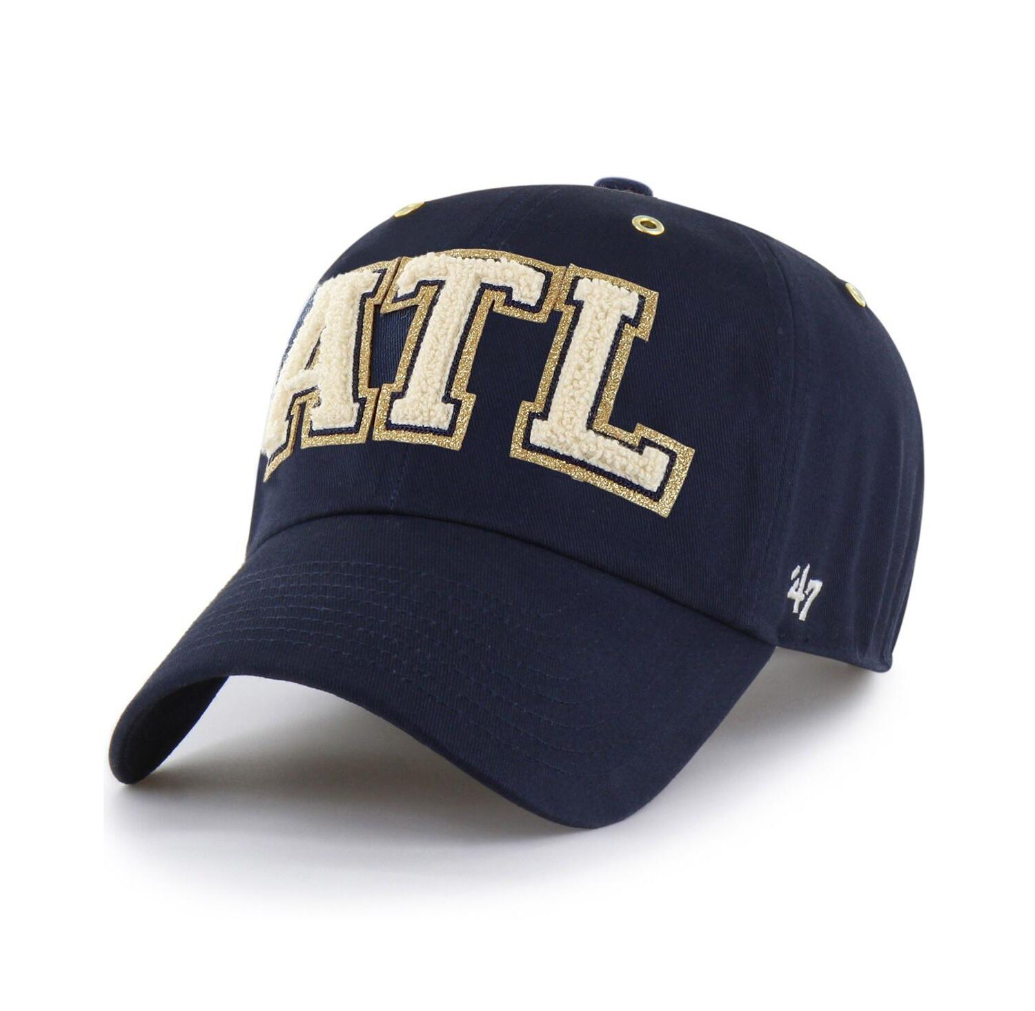 Stoney Clover Lane X Men's Navy Atlanta Braves Acro Charm Clean Up Adjustable Hat