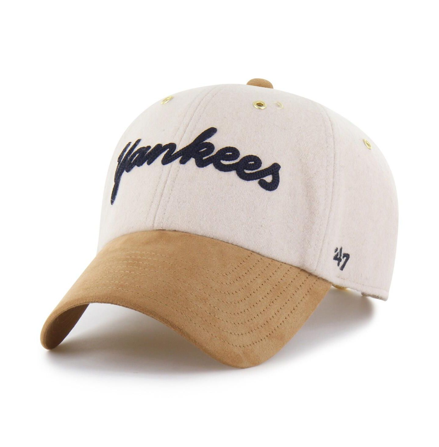 Мужская кепка '47 Brand Stoney Clover Lane X Natural/Tan New York Yankees Script Charm Clean Up Adjustable Hat — фото 2