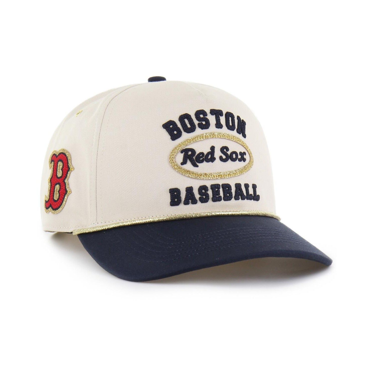 Stoney Clover Lane X Men's Natural/Navy Boston Red Sox Glitter Rope Hitch Adjustable Hat