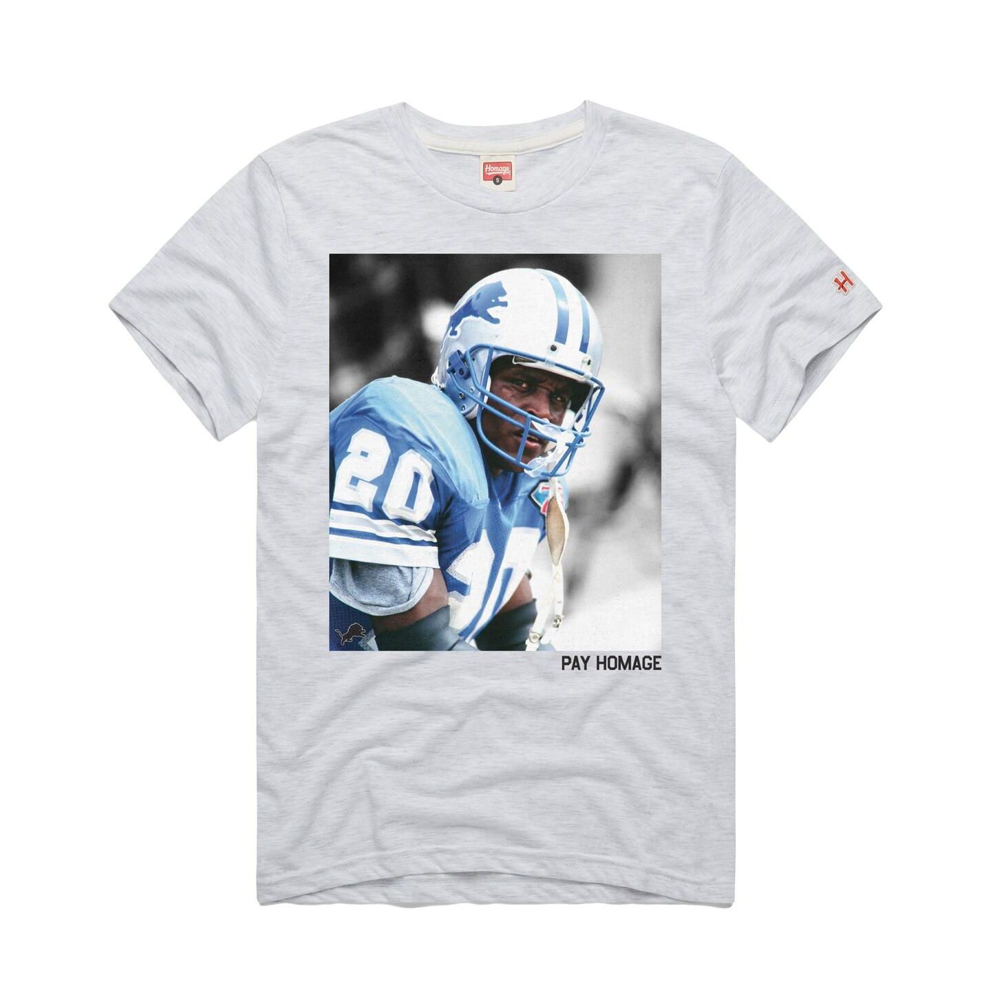 Футболка Homage Barry Sanders Ash Detroit Lions Pay Tri-Blend — фото 2