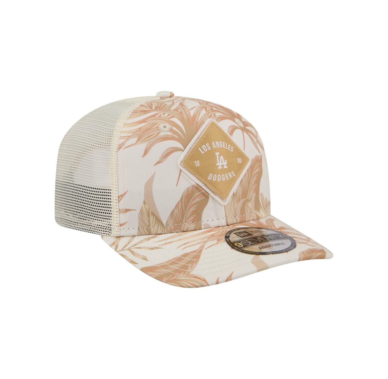 Men's Tan Los Angeles Dodgers Tonal Palm 9SEVENTY Adjustable Trucker Hat