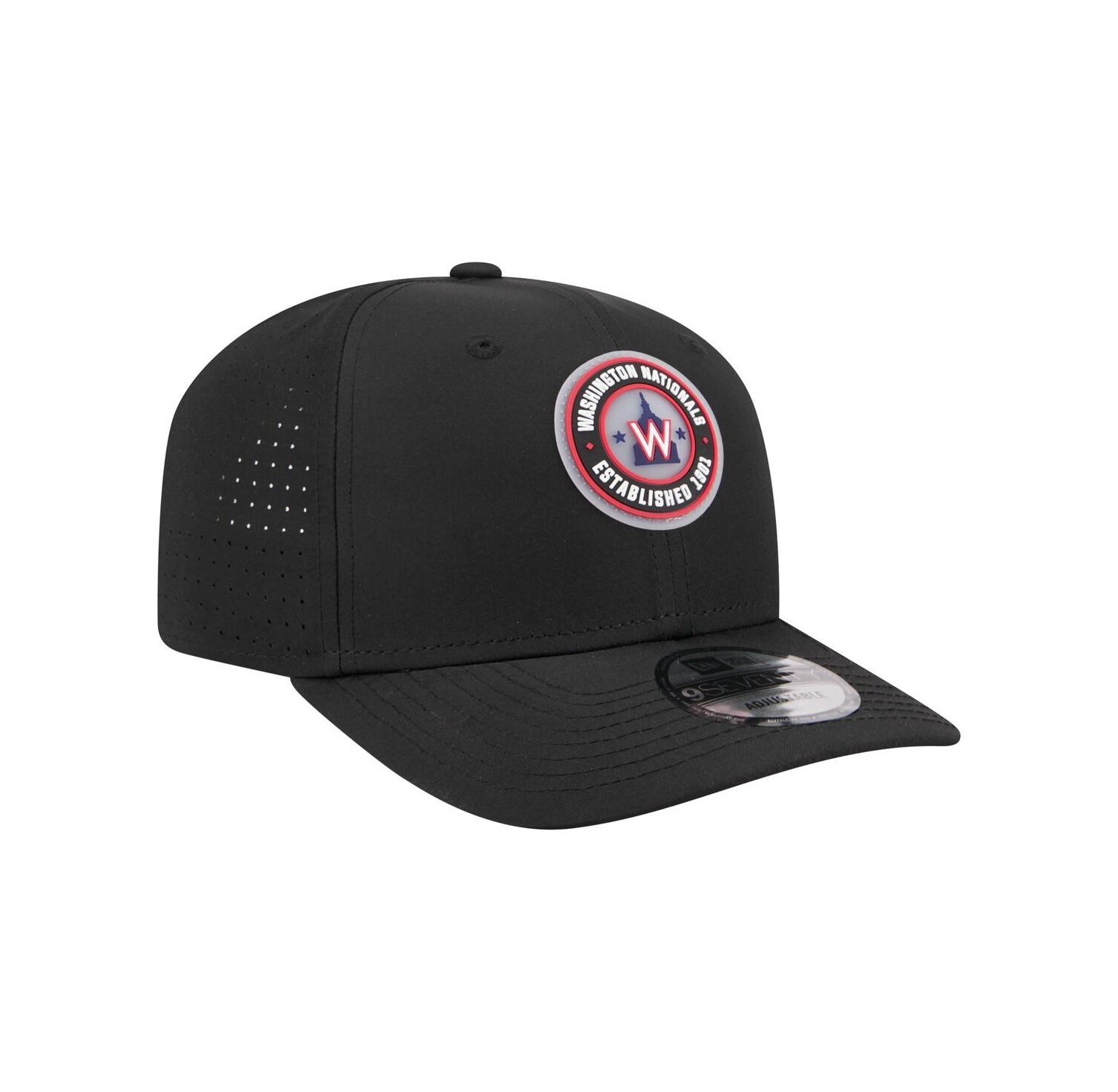Men's Black Washington Nationals Circle 9SEVENTY Adjustable Hat