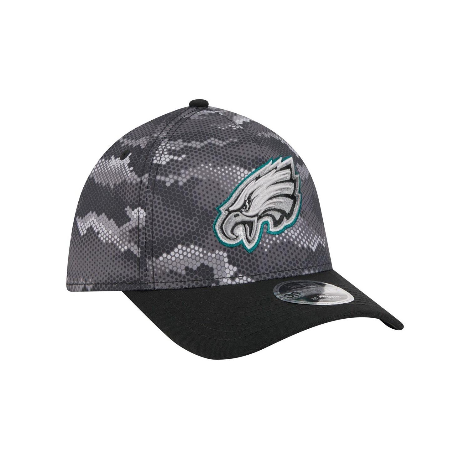 Men's Black Philadelphia Eagles Camo A-Frame 39THIRTY Flex Hat