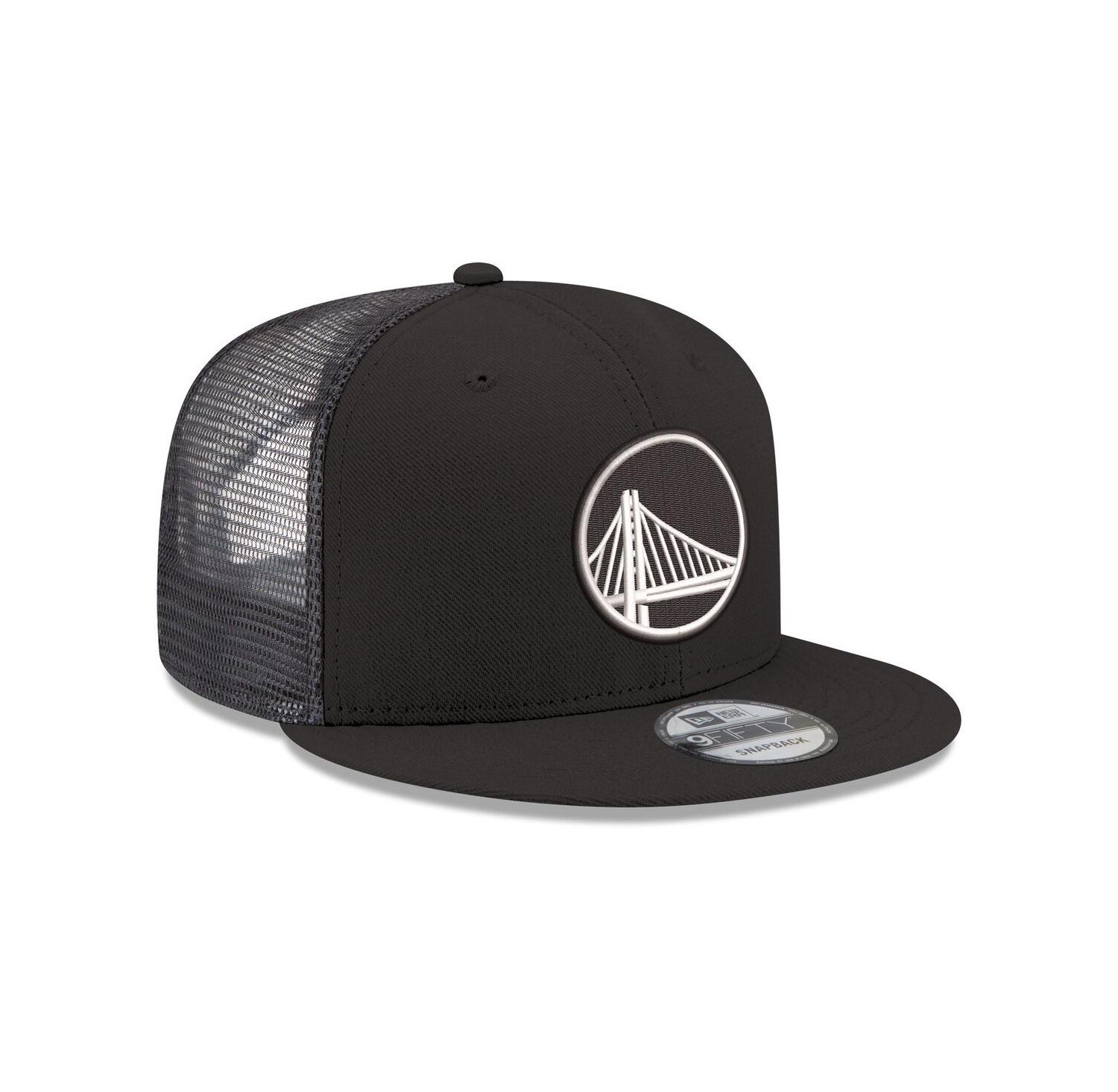 Men's Black Golden State Warriors Core Logo Meshback 9FIFTY Snapback Hat
