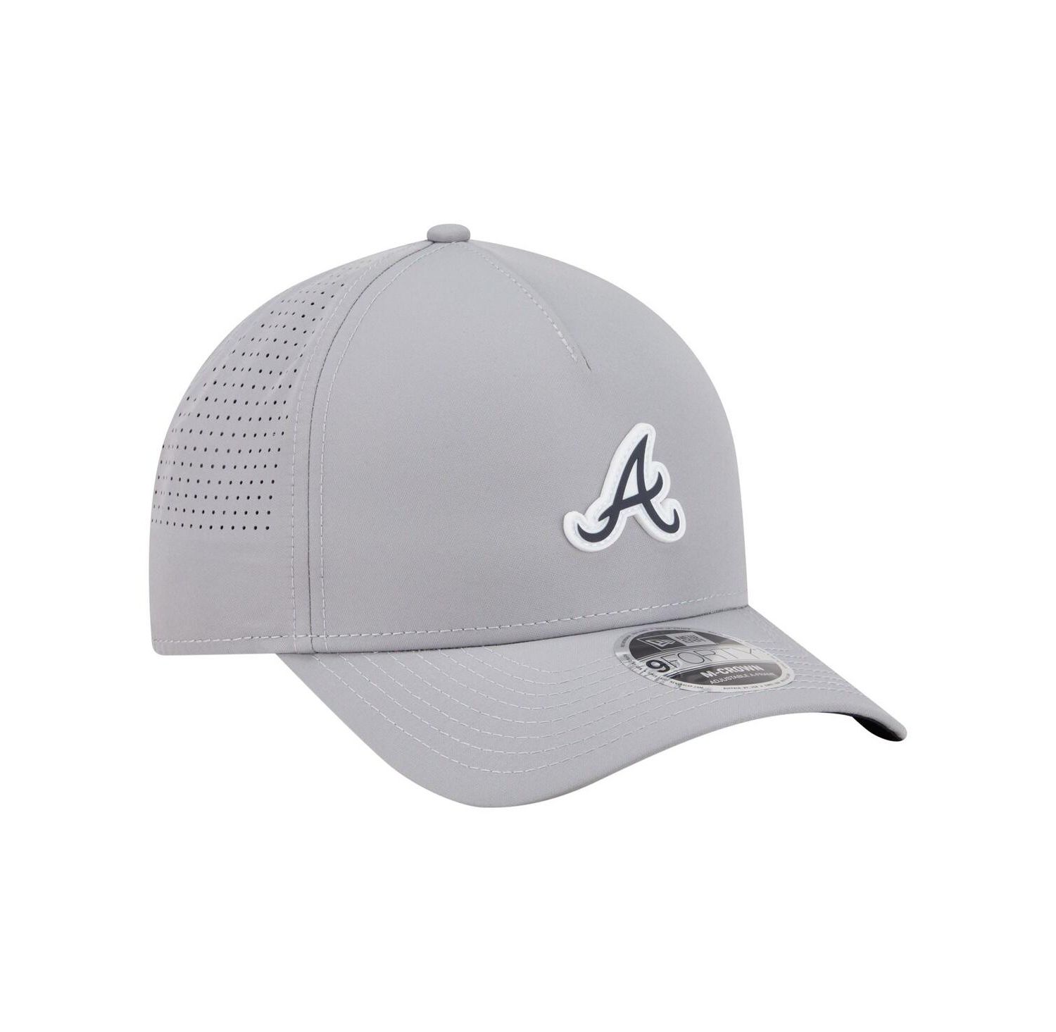 Men's Gray Atlanta Braves Micro Logo 9FORTY M-Crown A-Frame Adjustable Hat