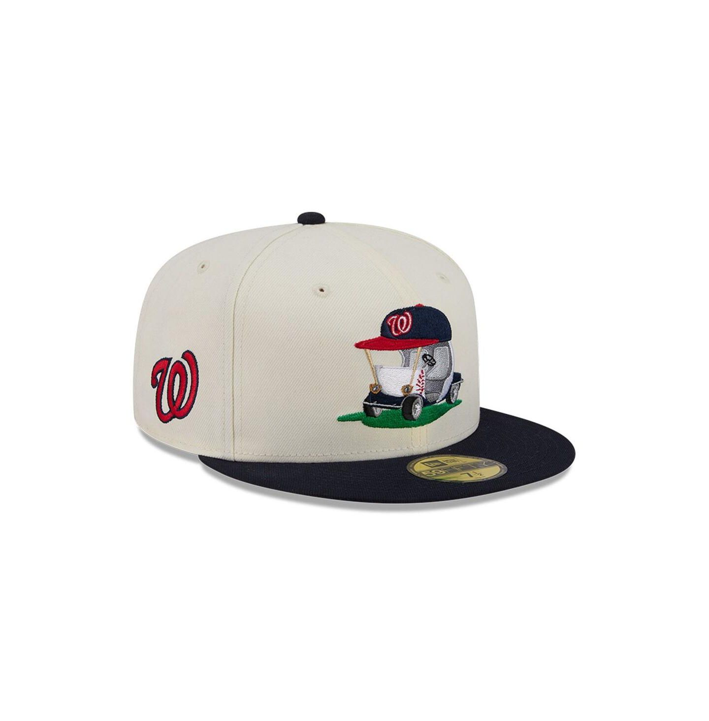 Мужская кепка New Era Cream/Navy Washington Nationals Bullpen Cart 59FIFTY Fitted Hat — фото 1
