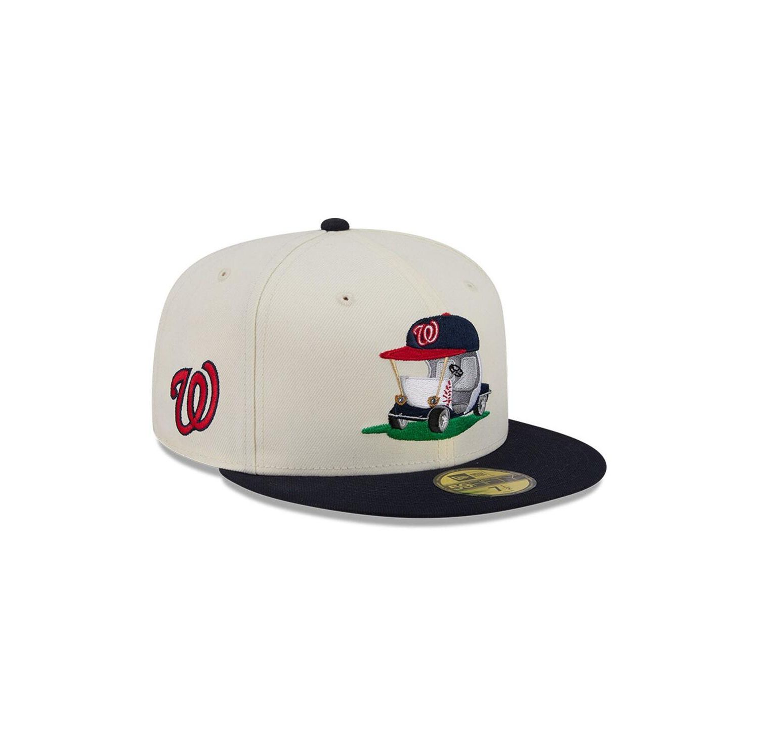 Men's Cream/Navy Washington Nationals Bullpen Cart 59FIFTY Fitted Hat