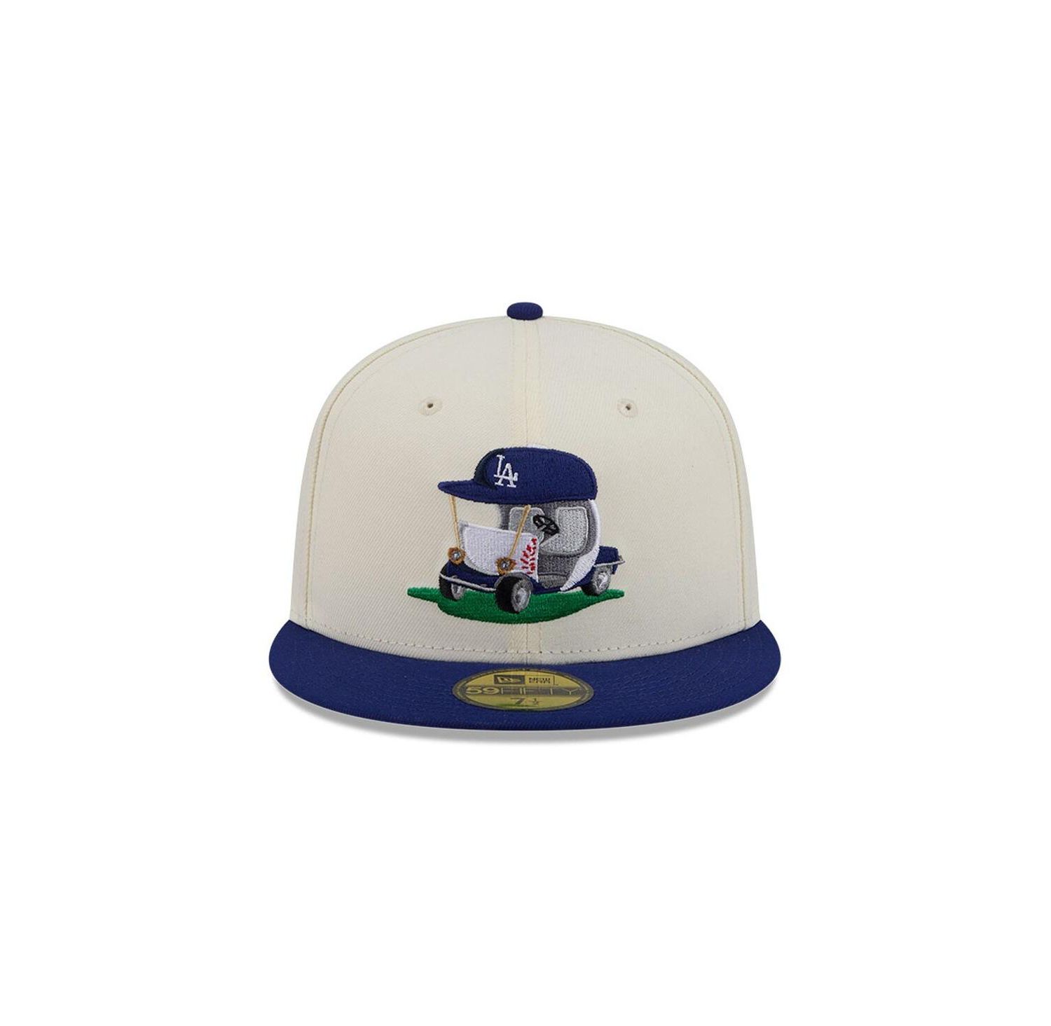 Men's Cream/Royal Los Angeles Dodgers Bullpen Cart 59FIFTY Fitted Hat