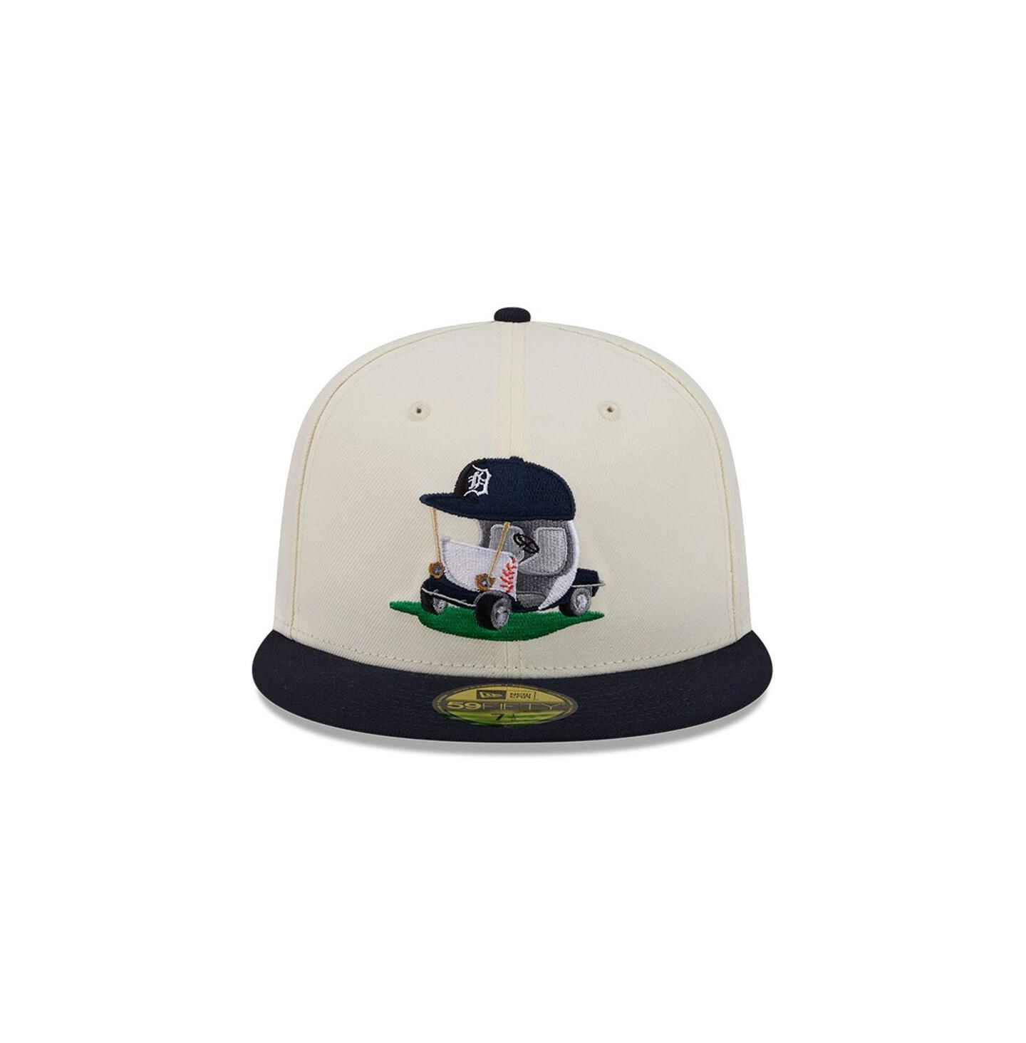 Мужская кепка New Era Cream/Navy Detroit Tigers Bullpen Cart 59FIFTY Fitted Hat — фото 2