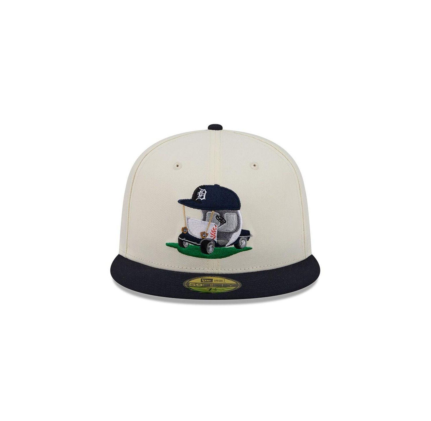 Men's Cream/Navy Detroit Tigers Bullpen Cart 59FIFTY Fitted Hat