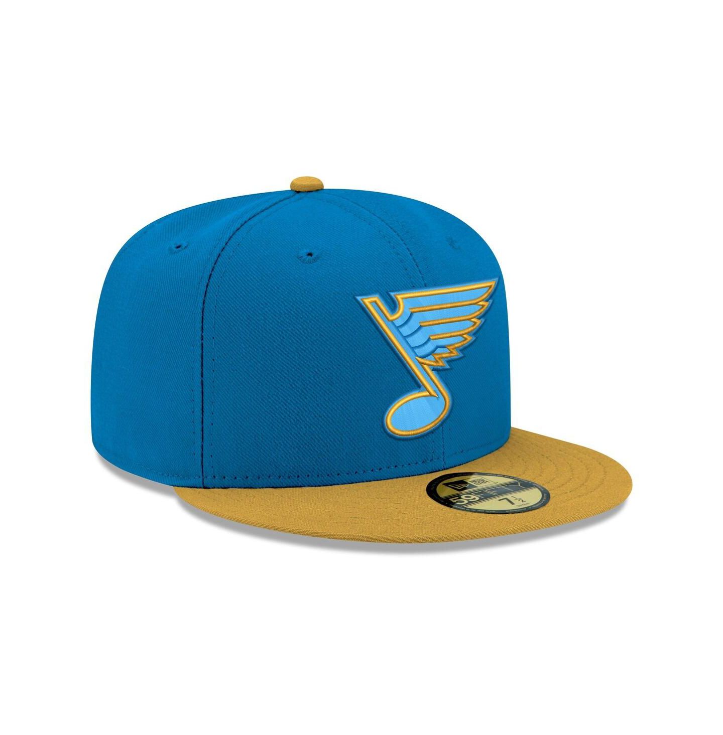 Мужская кепка New Era Blue St. Louis Blues Core Logo Two-Tone 59FIFTY Fitted Hat — фото 3