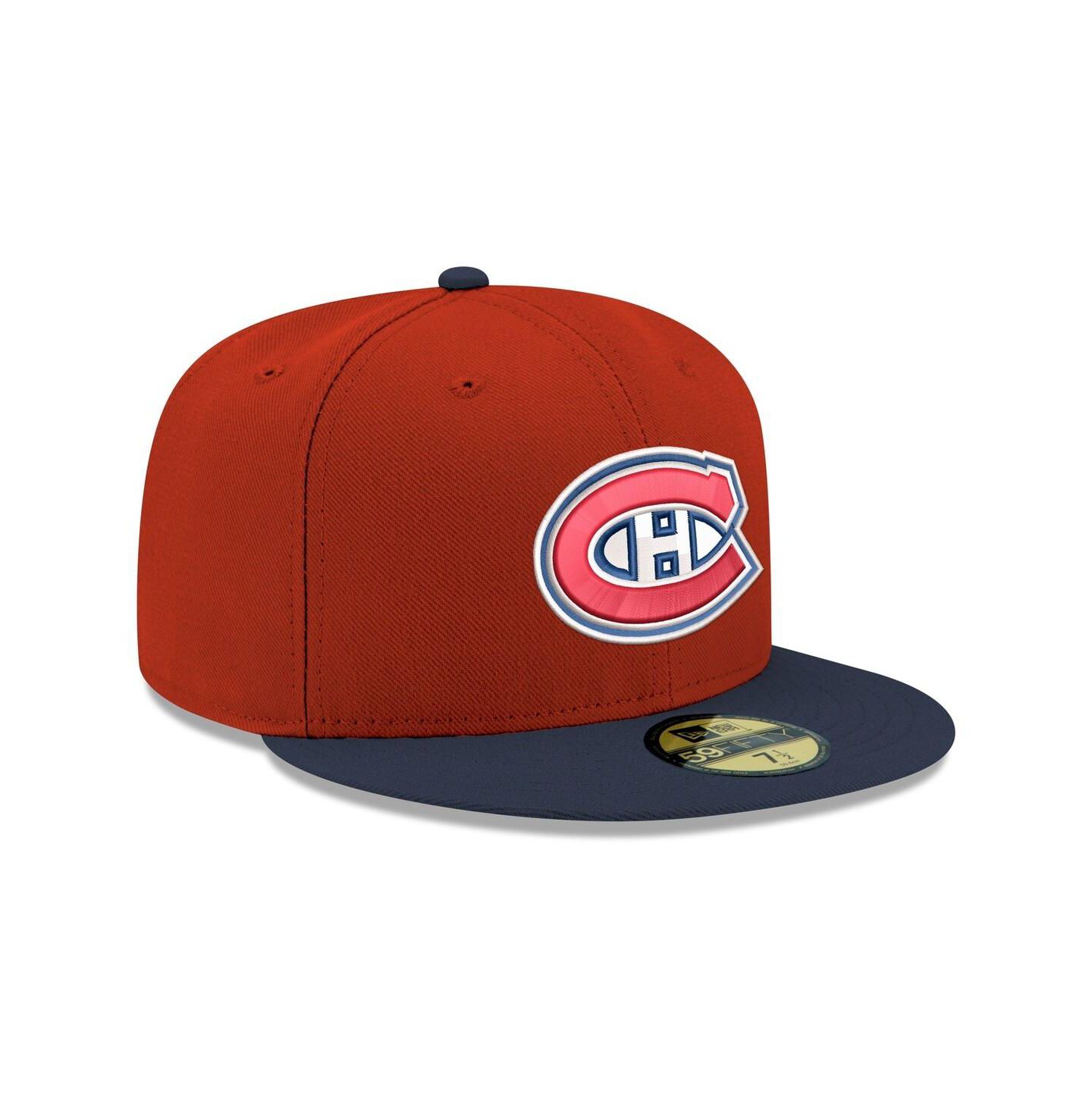 Мужская кепка New Era Red Montreal Canadiens Core Logo Two-Tone 59FIFTY Fitted Hat — фото 1