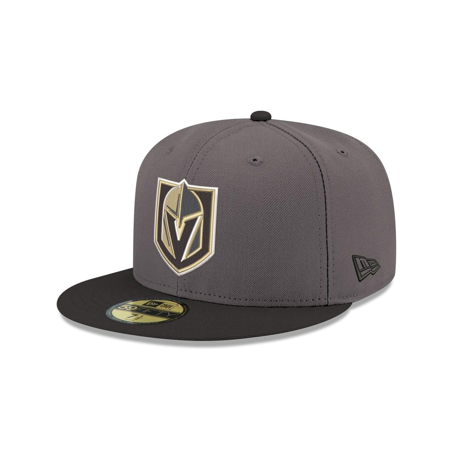 Мужская кепка New Era Gray Vegas Golden Knights Core Logo Two-Tone 59FIFTY Fitted Hat — фото 1