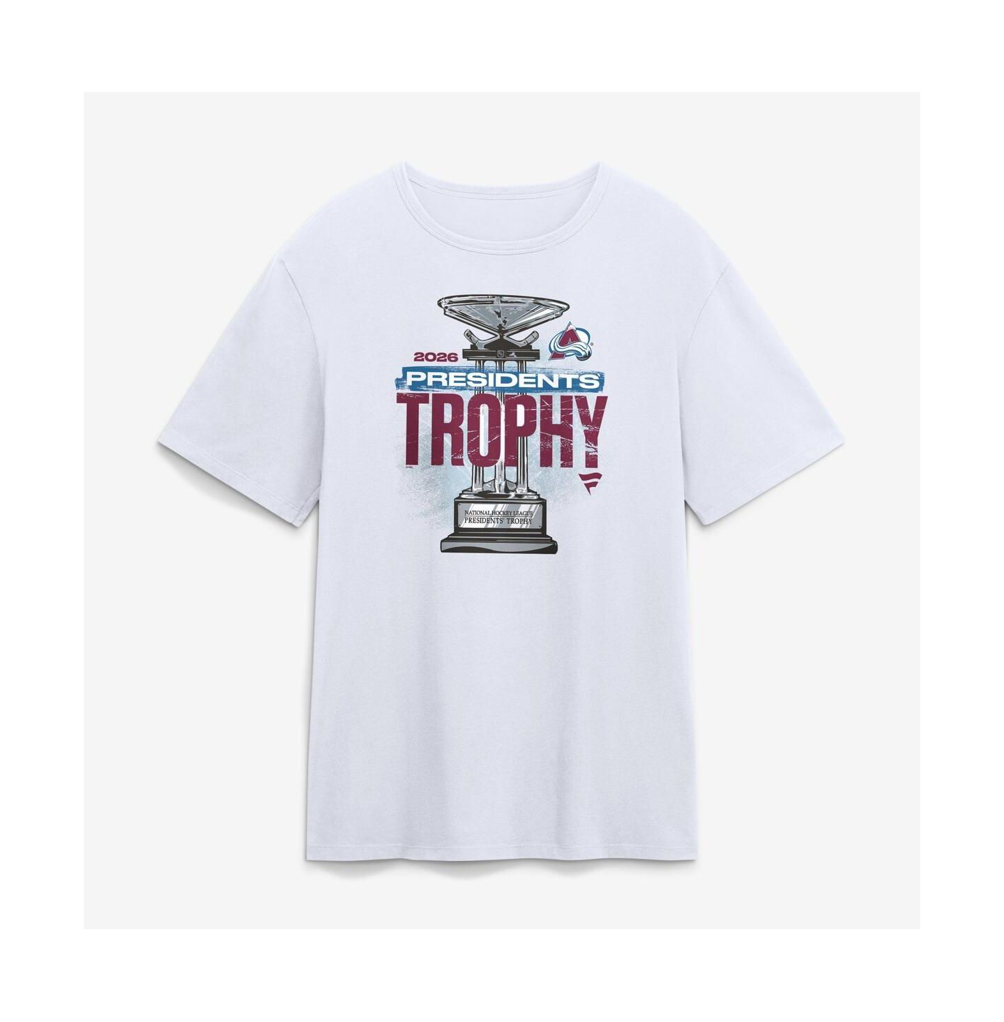 Мужская футболка Fanatics White Colorado Avalanche 2026 Presidents' Trophy Winner — фото 1