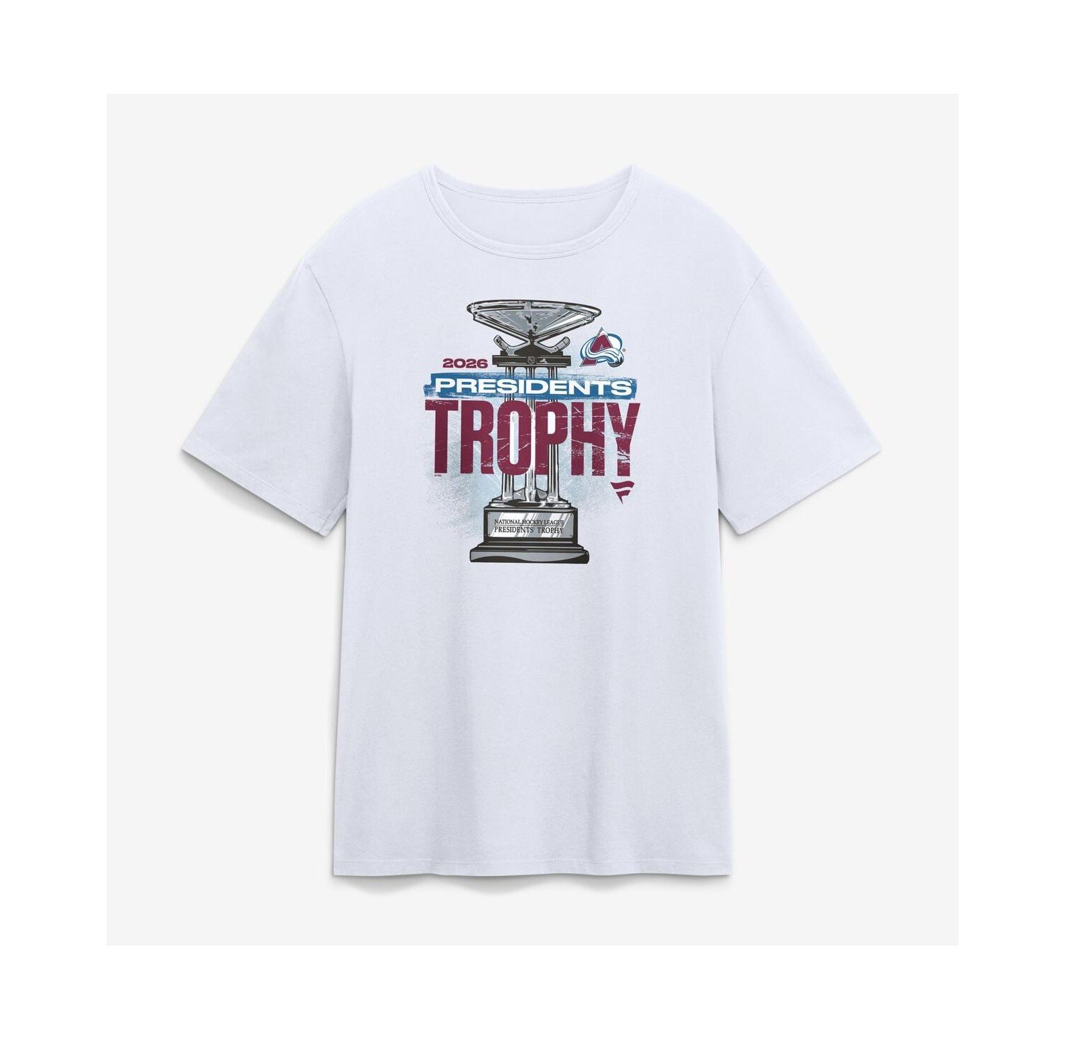 Men's White Colorado Avalanche 2026 Presidents' Trophy Winner T-Shirt