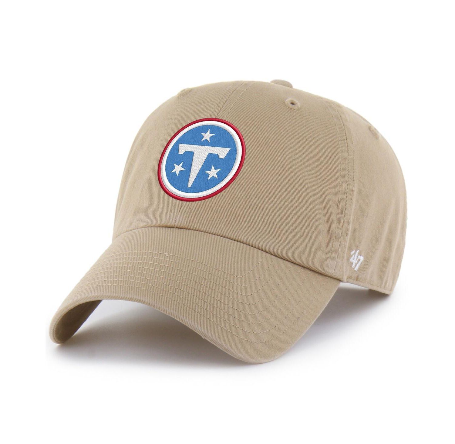 Men's Khaki Tennessee Titans Primary Logo Clean Up Adjustable Hat