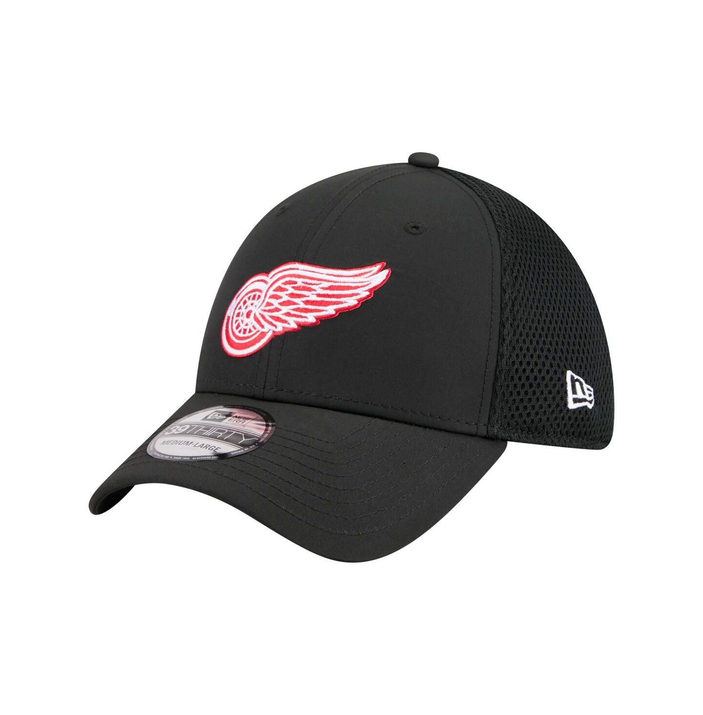 Мужская кепка New Era Black Detroit Red Wings Logo 39THIRTY Flex Hat — фото 1