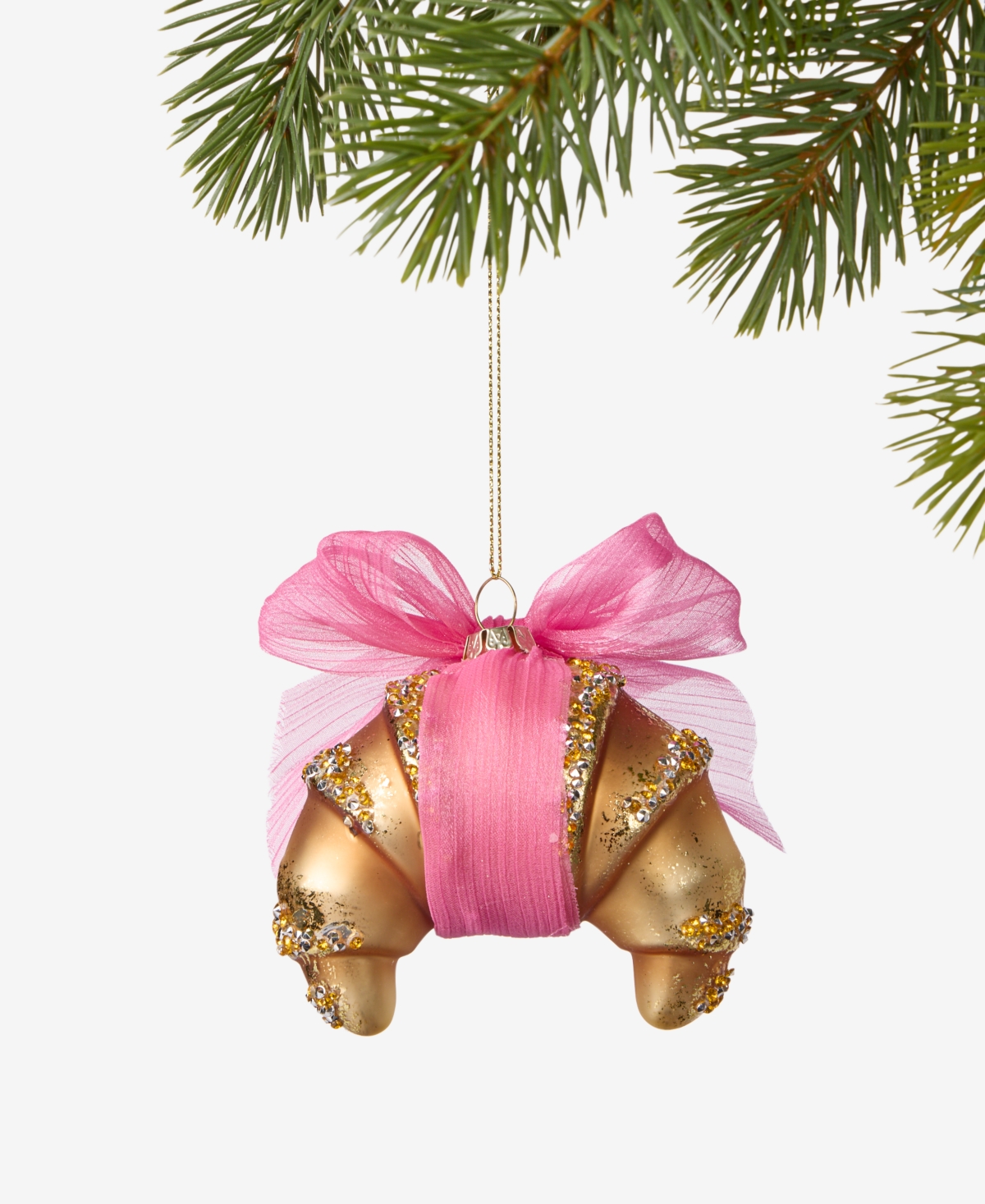 Holiday Lane Foodie & Spirits Croissant with Bow Ornament, Macy's Exclusive