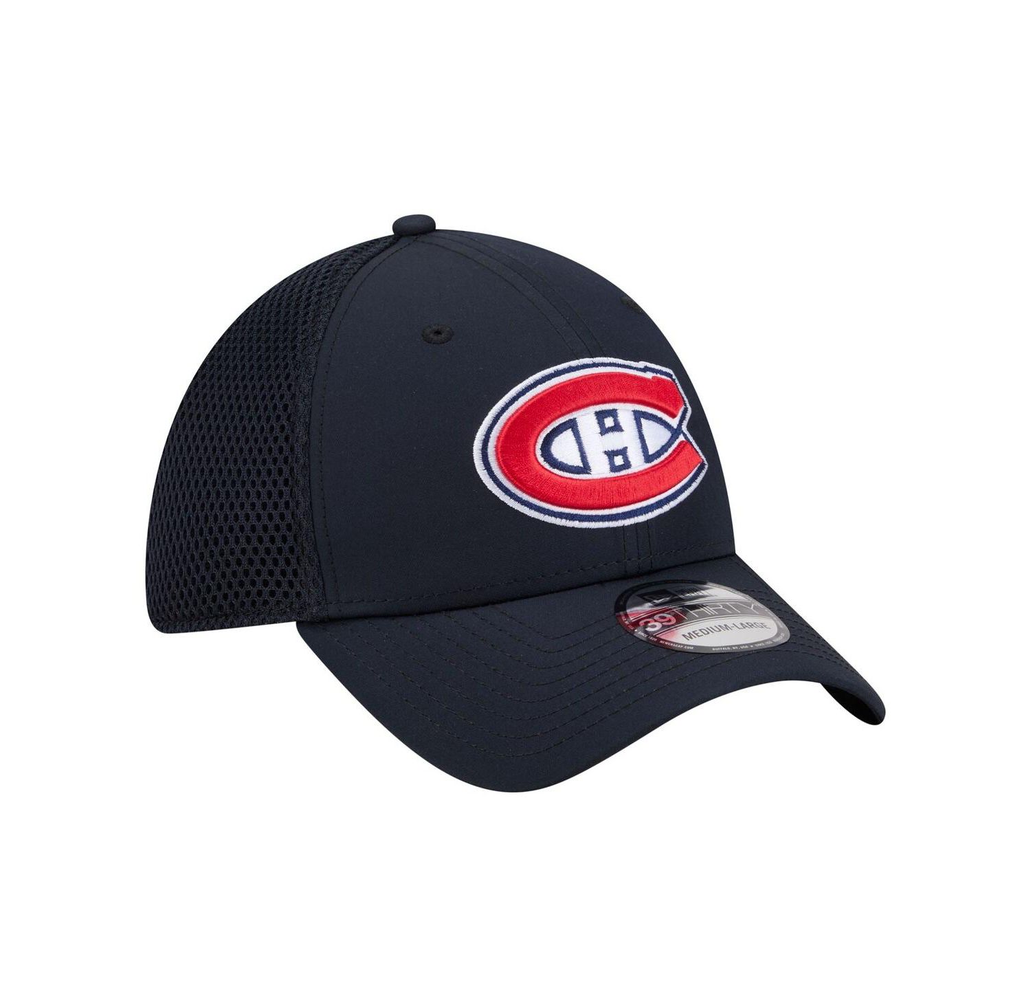 Men's Navy Montreal Canadiens Logo 39THIRTY Flex Hat