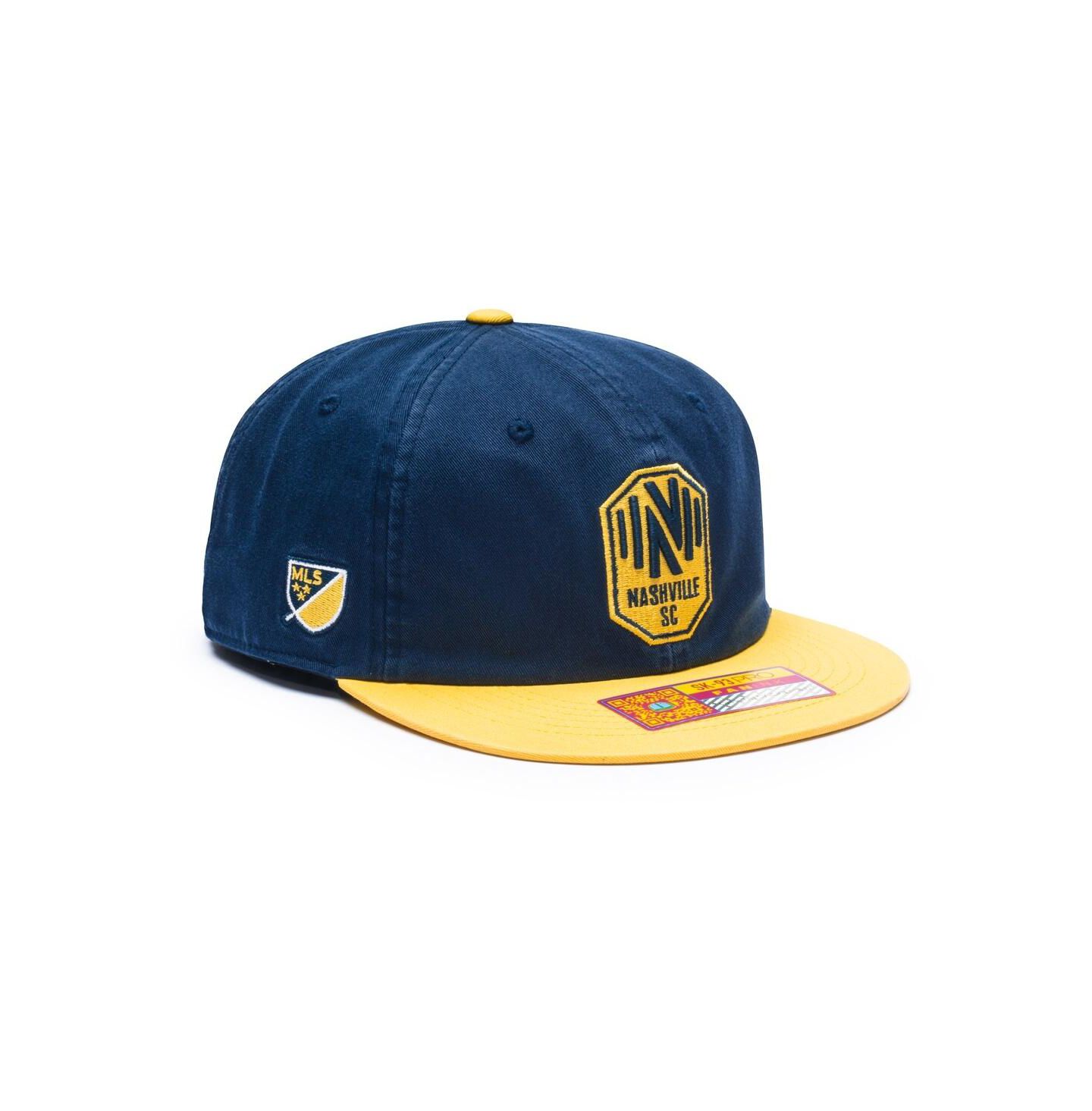 Кепка Fan Ink Navy/Yellow Nashville SC Swingman Snapback Hat — фото 1