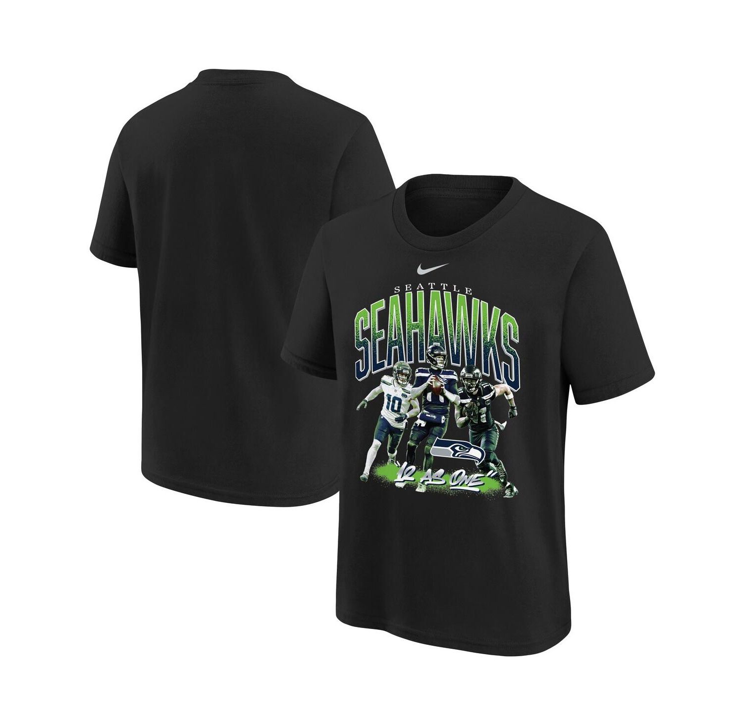 Big Boys and Girls Black Seattle Seahawks 12 As One T-Shirt