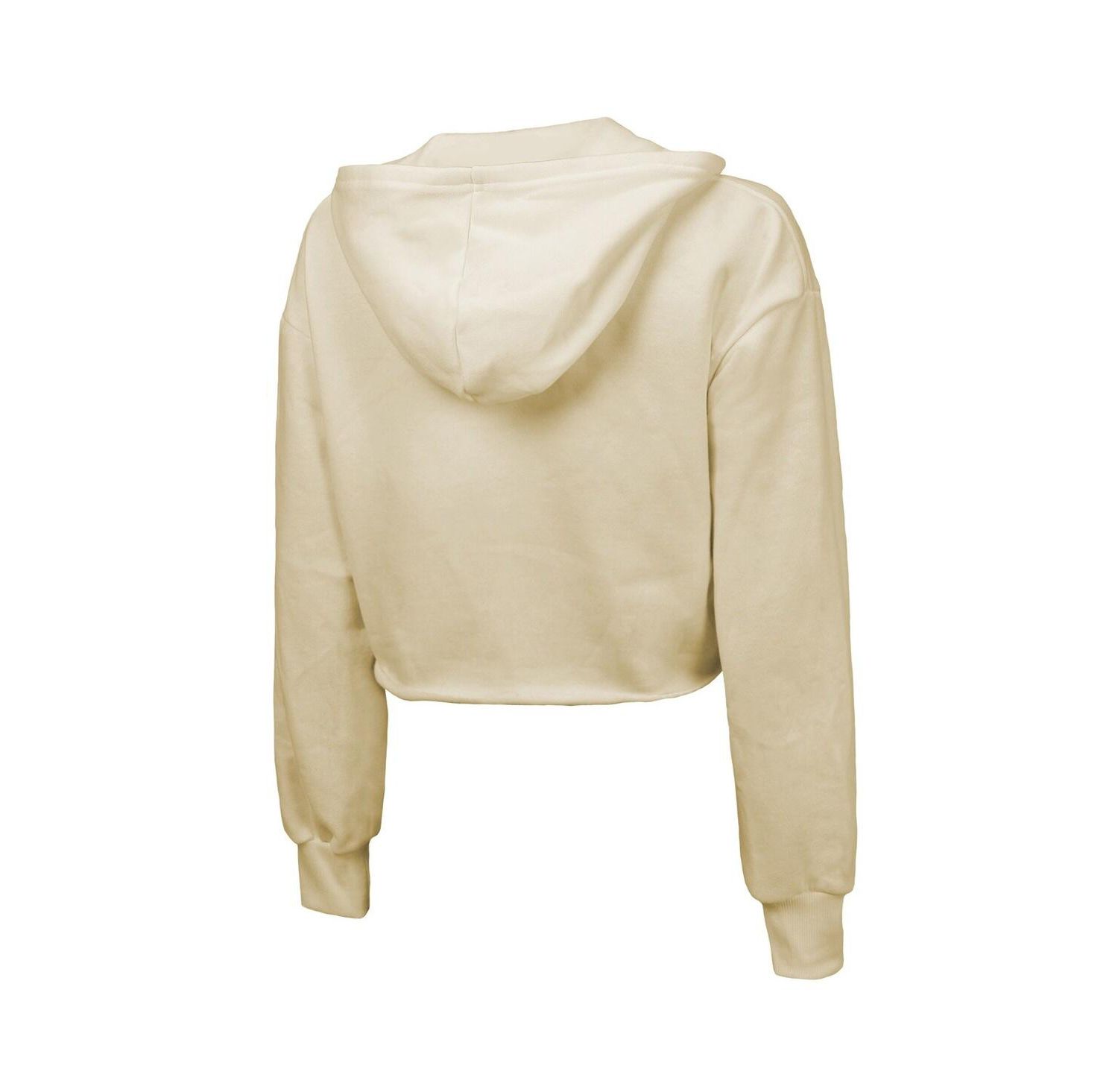 Women's Cream Golden State Valkyries Circus Shot Drop Shoulder Tri-Blend Cropped Pullover Hoodie