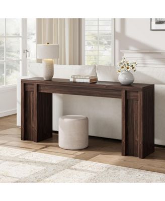 Extra Long Narrow Console Table, Farmhouse Sofa Table for Entryway or Behind Couch, Engineered Wood Hallway Accent Table