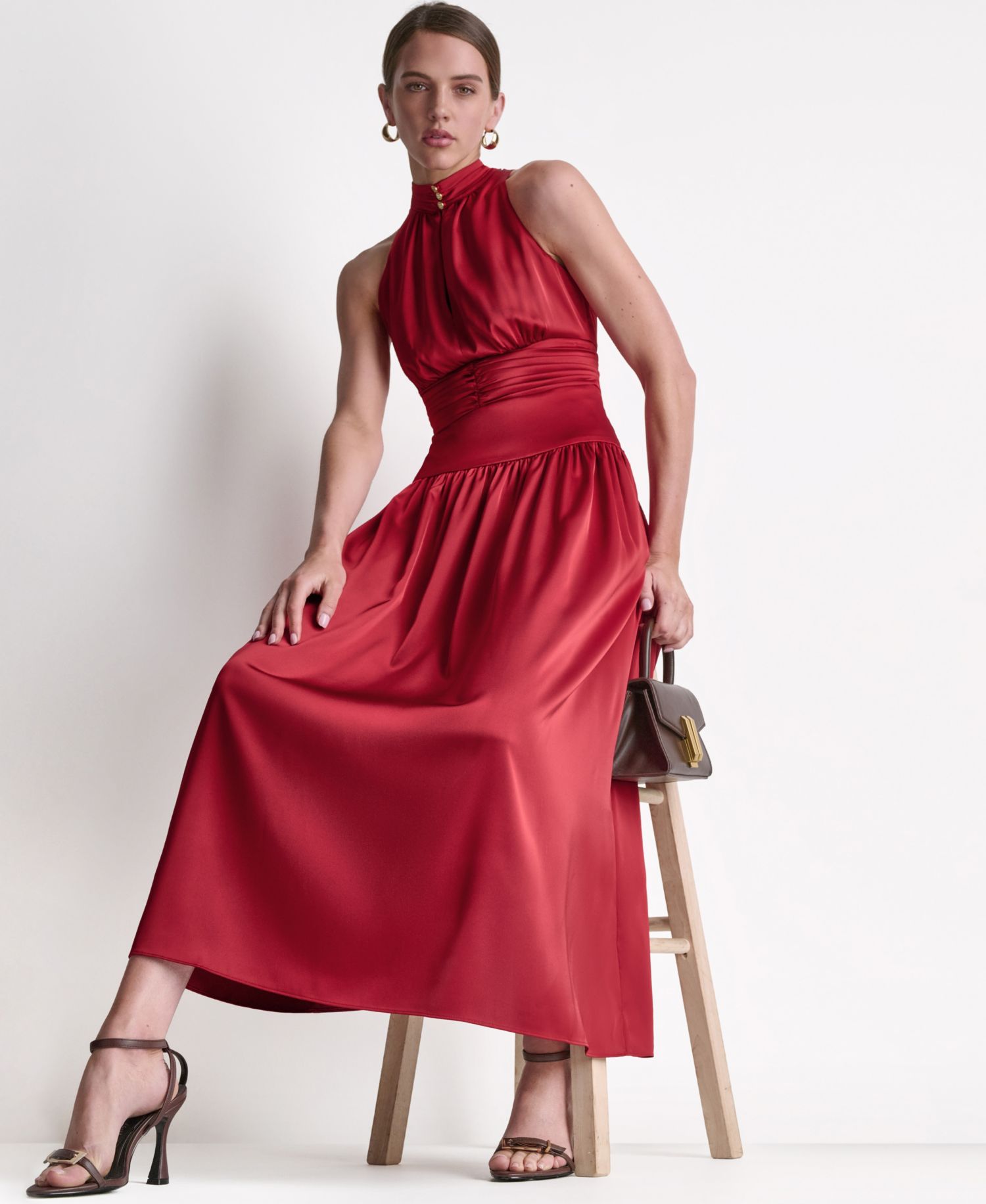 Women's Mock Neck Maxi Dress