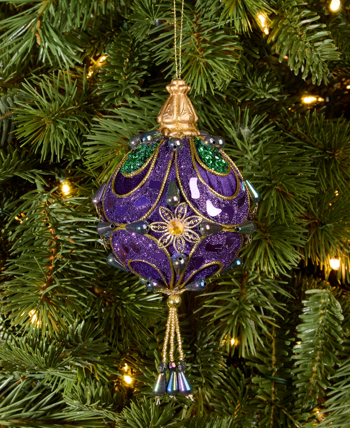 Holiday Lane Peacock Embellished Ball Ornament, Macy's Exclusive