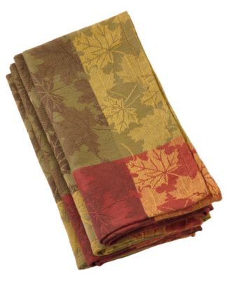 Fall Foliage Design Jacquard Napkins, Set of 4