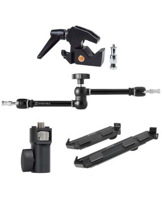 Rock Solid Master Clamp, 0.5-2.1" Range, Bundle with Articulating Arm and AeroTab Standard Mounting System