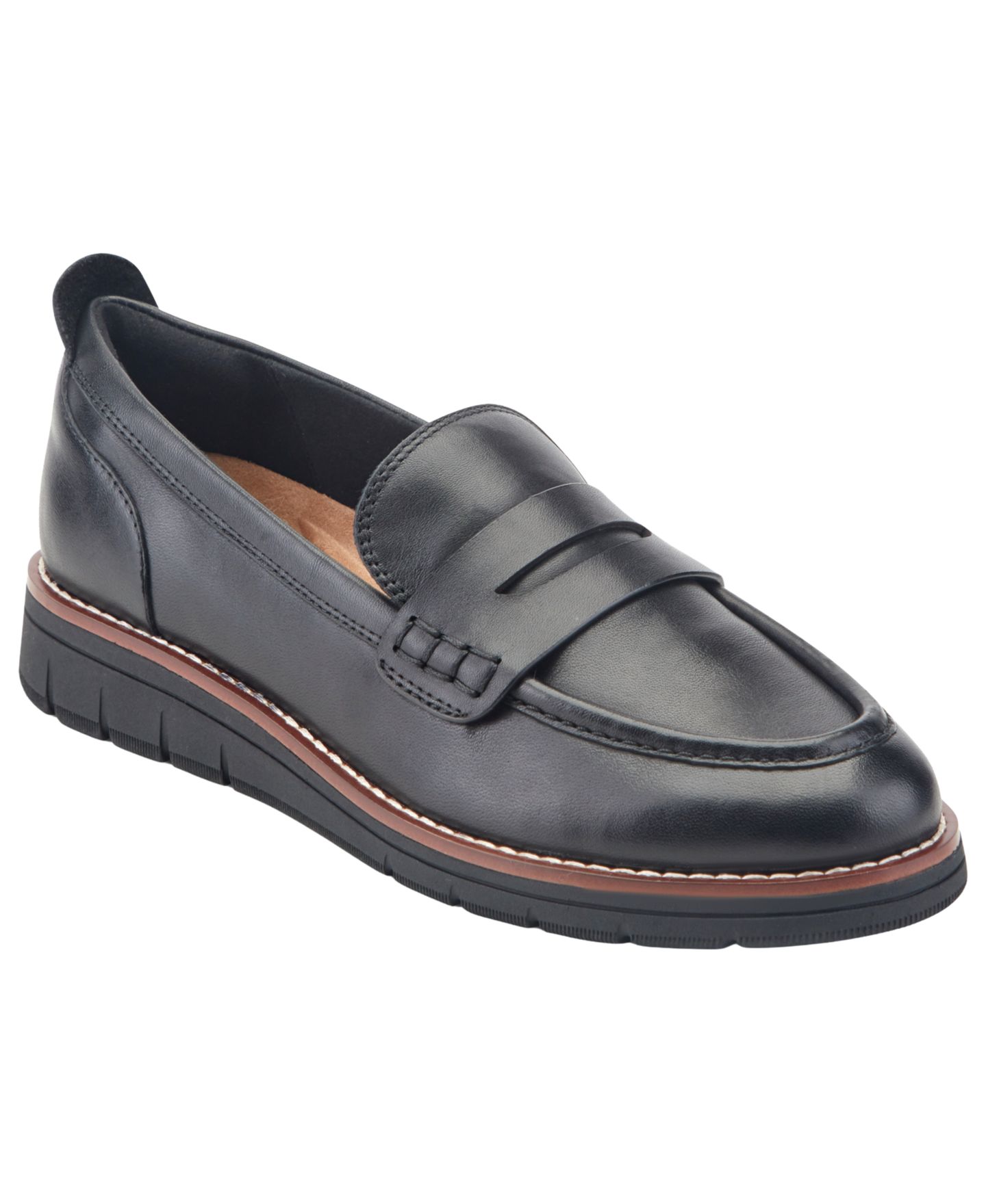 Женские туфли Rockport Adalee Leather Slip-On Penny, цвет: Чёрный — фото 1