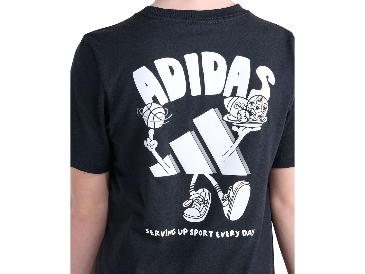 Футболка adidas Serving Up Sport Short-Sleeve T-Shirt для мальчиков, цвет: Чёрный — фото 2