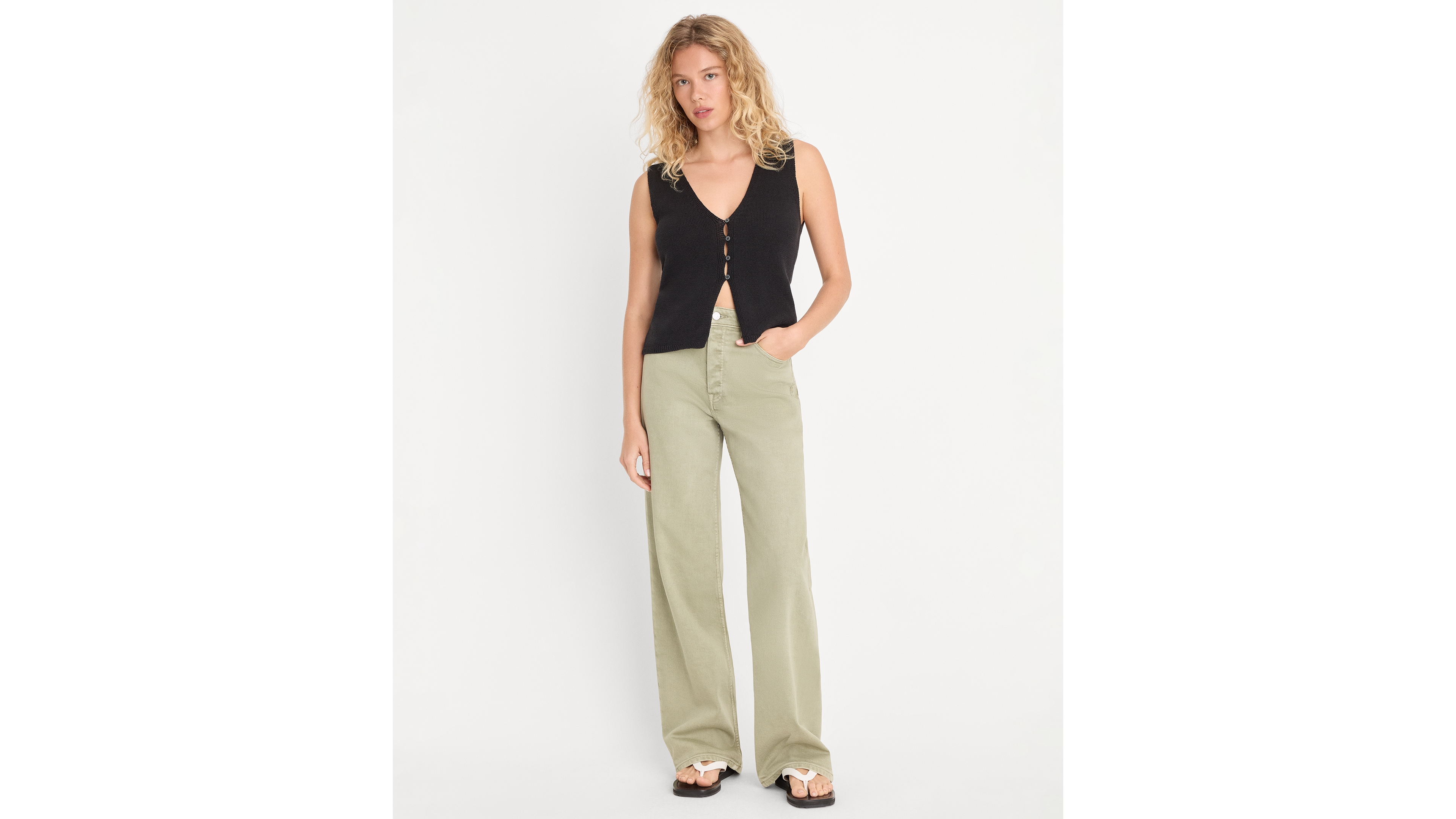 Good American Women's High-Rise Wide-Leg Jeans