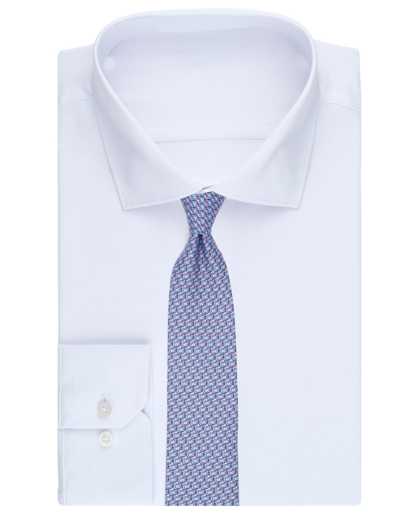 Мужской галстук Club Room Neat Pattern Silk Tie, цвет: Розовый — фото 3