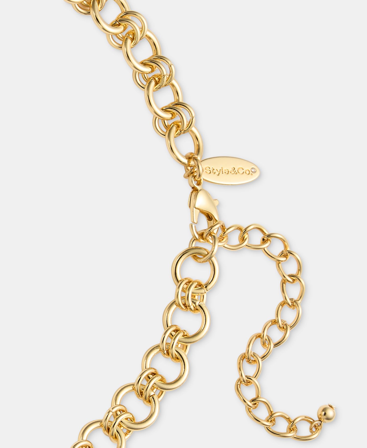 Gold-Tone Pendant Link Necklace